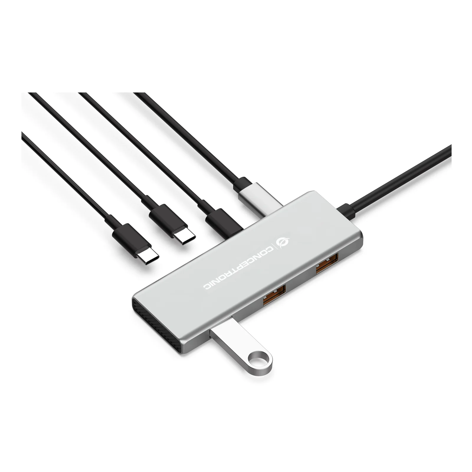 Conceptronic HUBBIES17G hub & concentrateur USB 3.2 Gen 2 (3.1 Gen 2) Type-C 10000 Mbit/s Gris