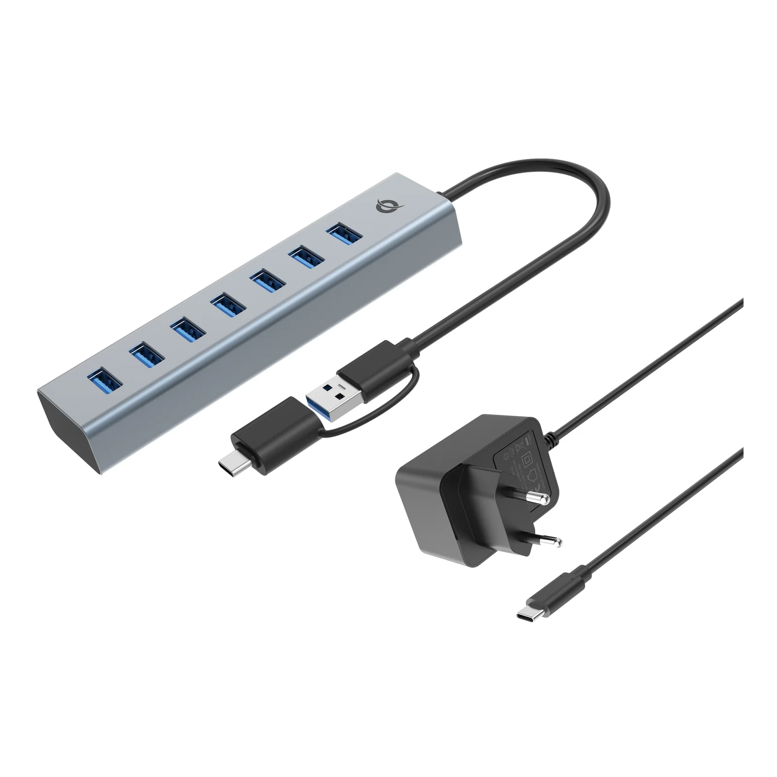 HUBBIES21GP hub & concentrateur USB 3.2 Gen 1 (3.1 Gen 1) Type-A 5000 Mbit/s Gris