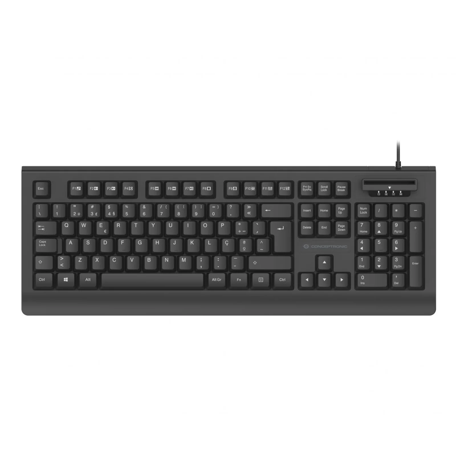 KAYNE01PT clavier Bureau USB QWERTY Portuguais Noir