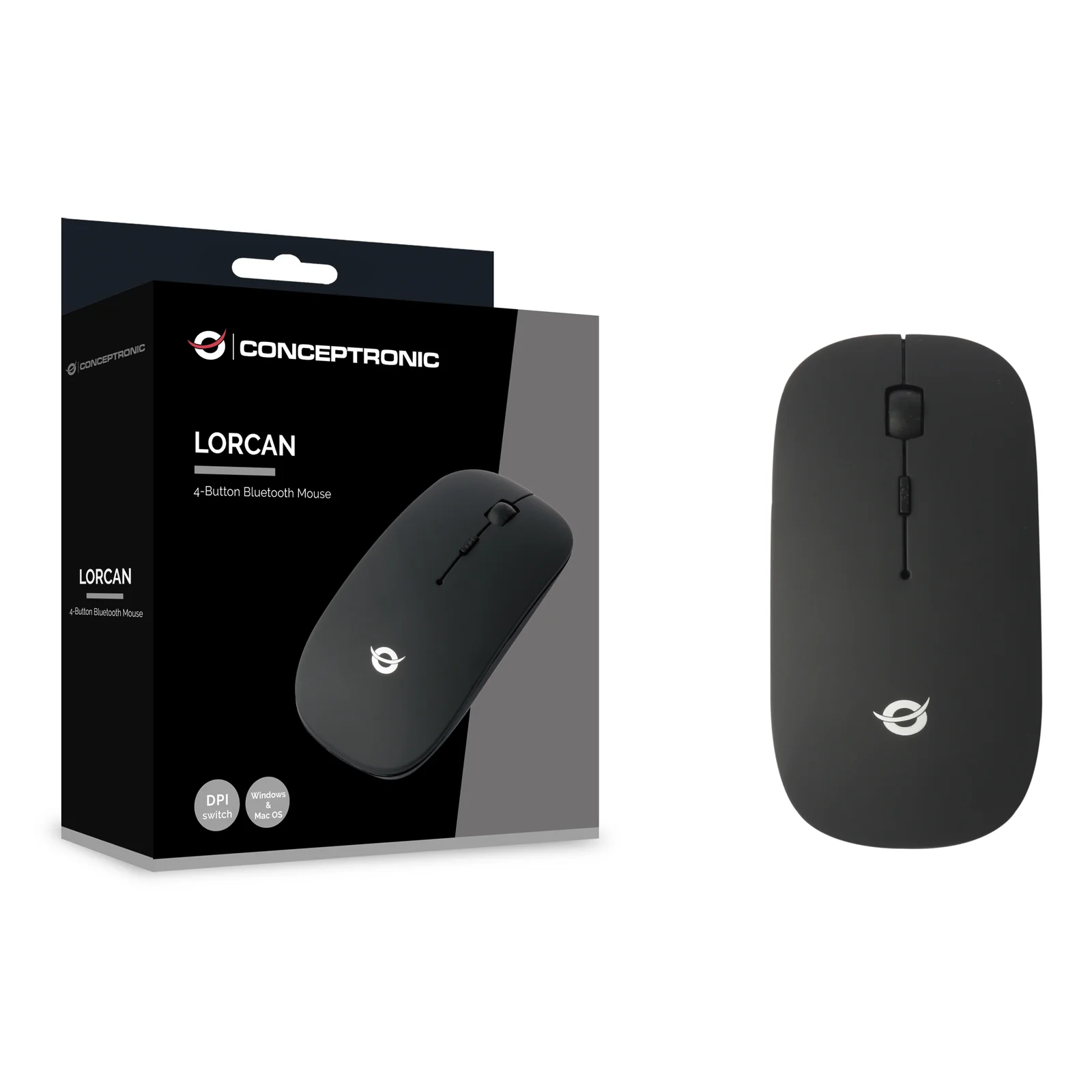 Conceptronic LORCAN01B souris Bureau Ambidextre Bluetooth Optique 1600 DPI