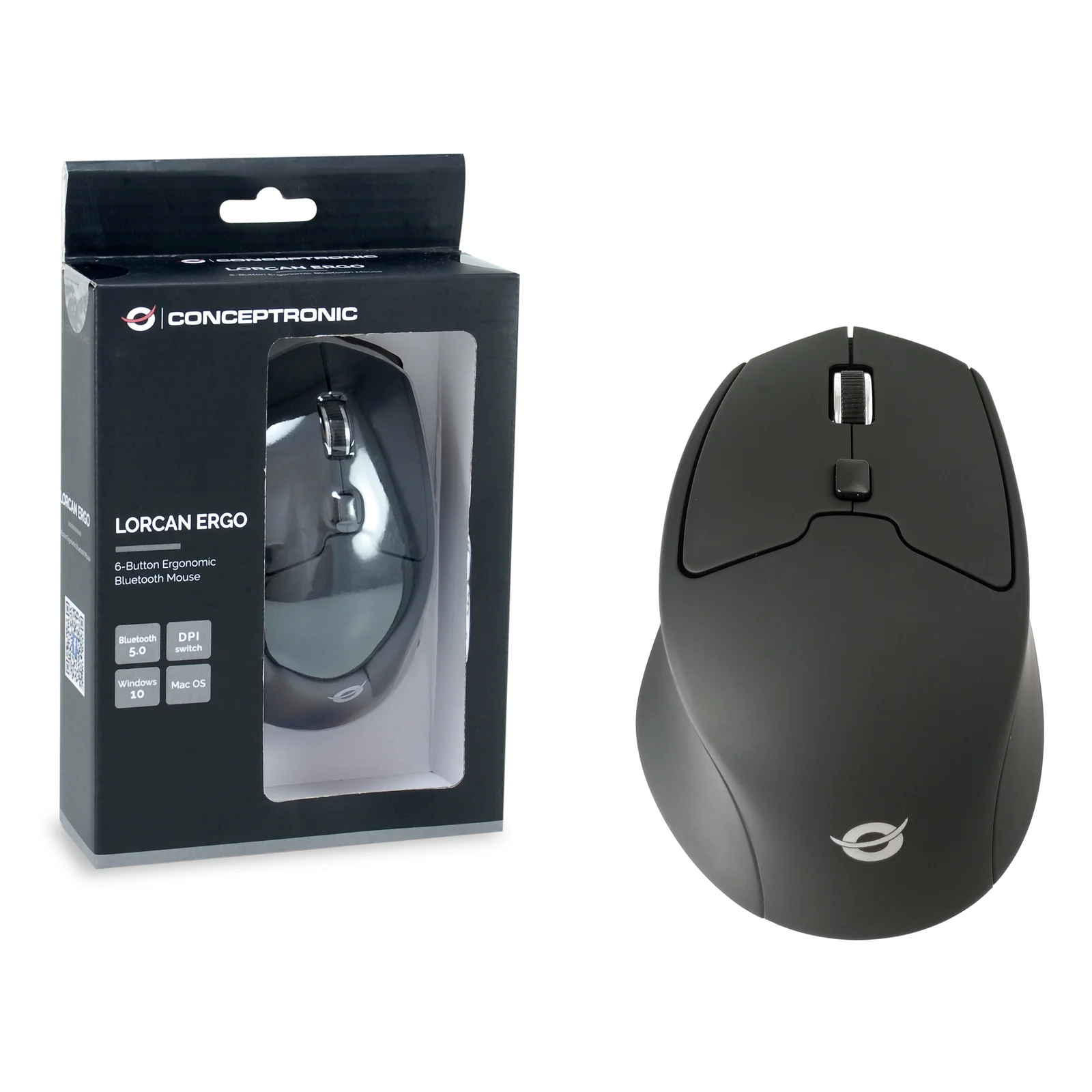 Conceptronic LORCAN02B Ergo souris Bureau Droitier Bluetooth Optique 1600 DPI