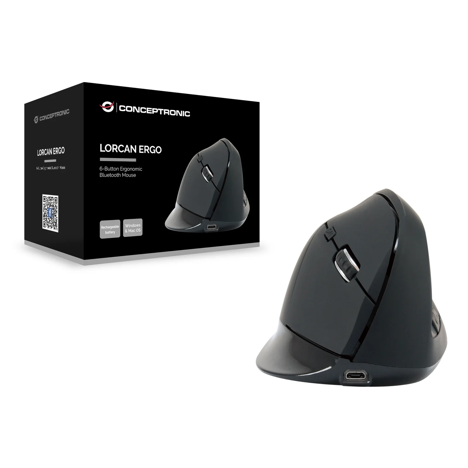 Conceptronic LORCAN03B souris Bureau Droitier Bluetooth Optique 1600 DPI