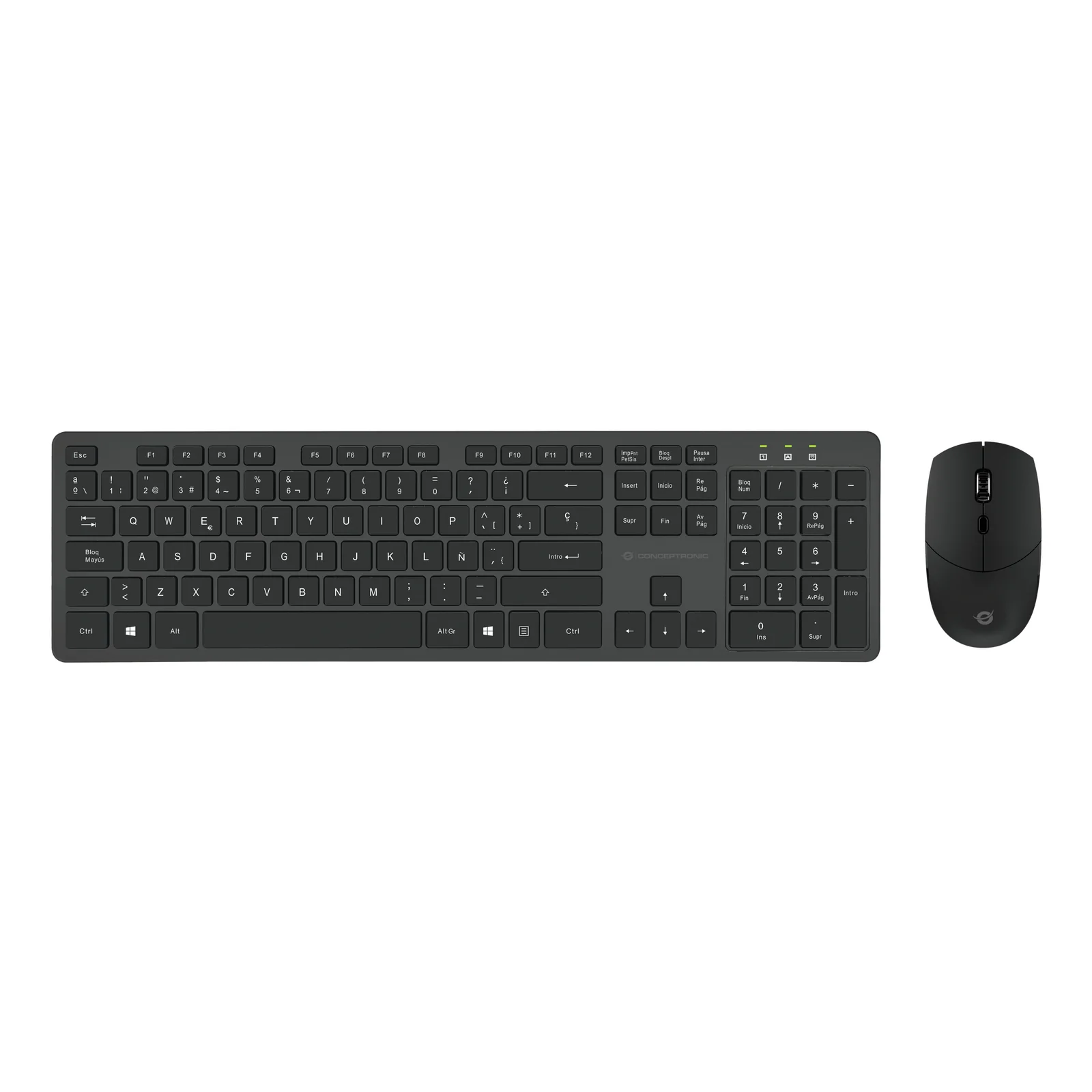 ORAZIO01ES clavier Souris incluse Bureau RF sans fil QWERTY Espagnole Noir