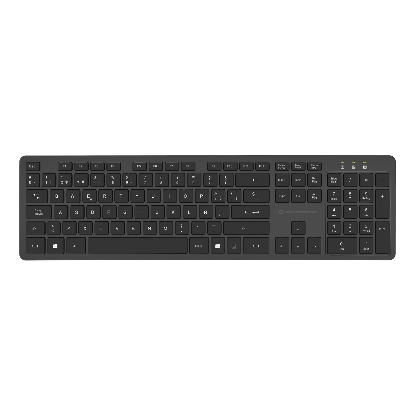 Conceptronic ORAZIO01ES clavier Souris incluse Bureau RF sans fil QWERTY Espagnole Noir