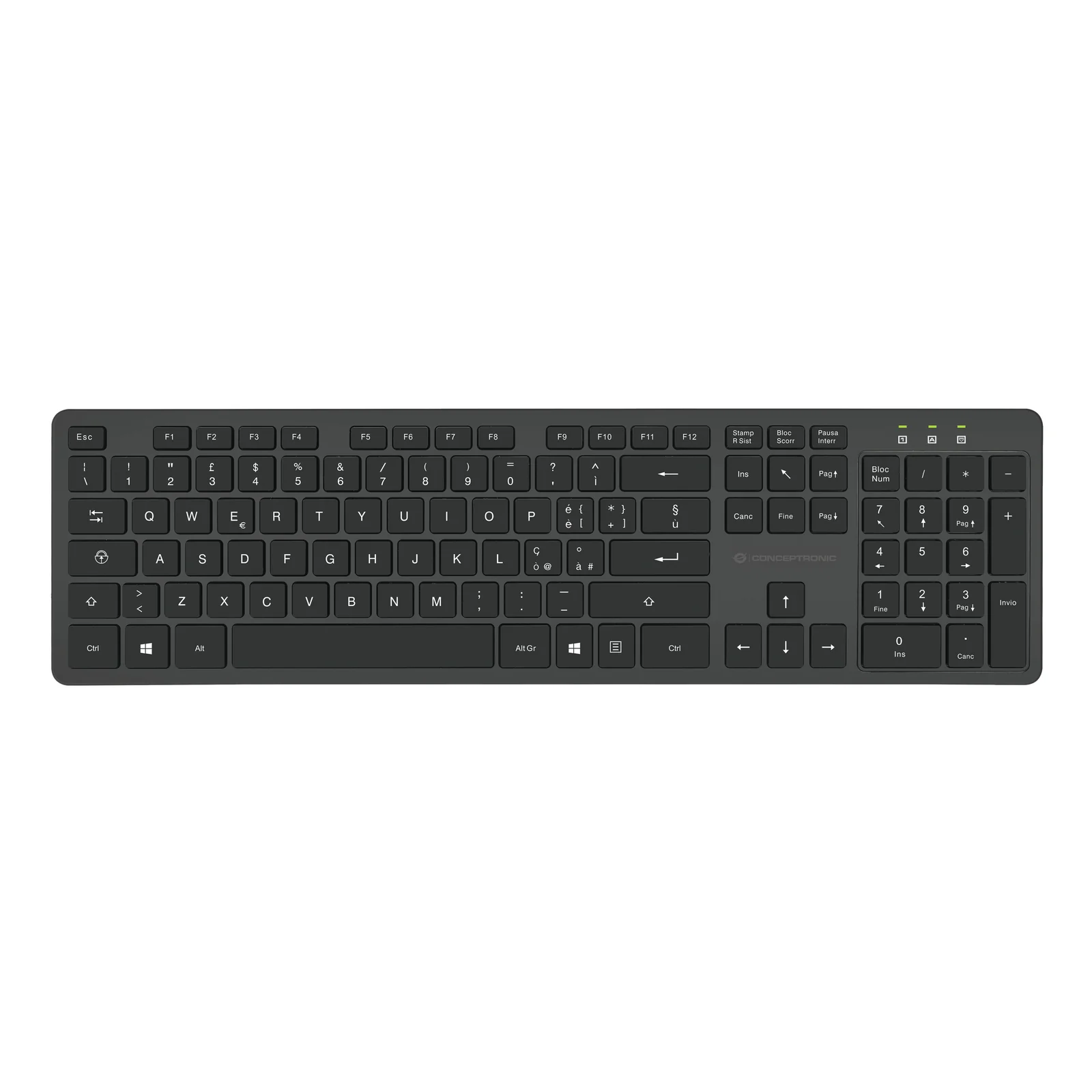 Conceptronic ORAZIO01IT clavier Souris incluse Bureau RF sans fil QWERTY Italien Noir