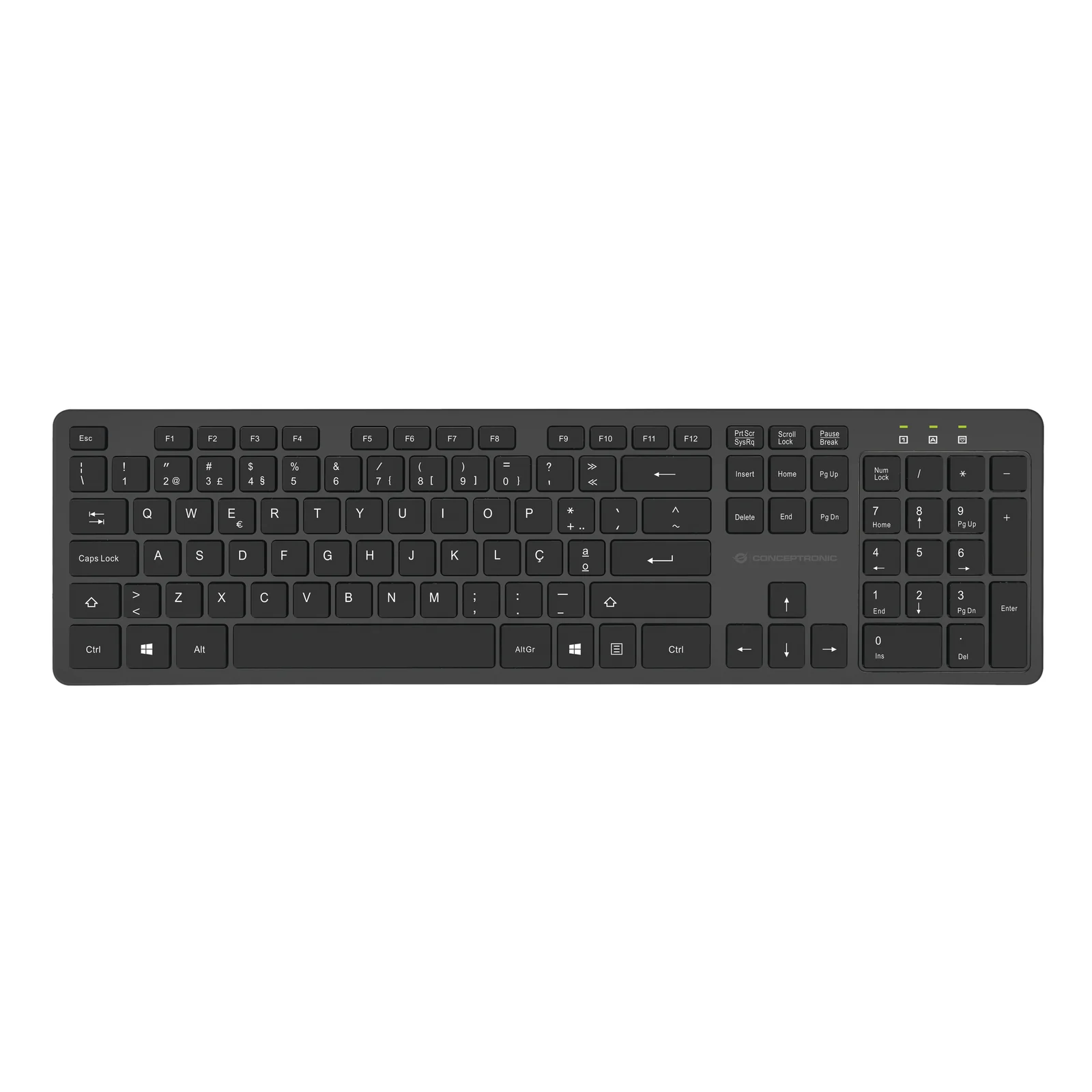 Conceptronic ORAZIO01PT clavier Souris incluse Bureau RF sans fil QWERTY Portuguais Noir
