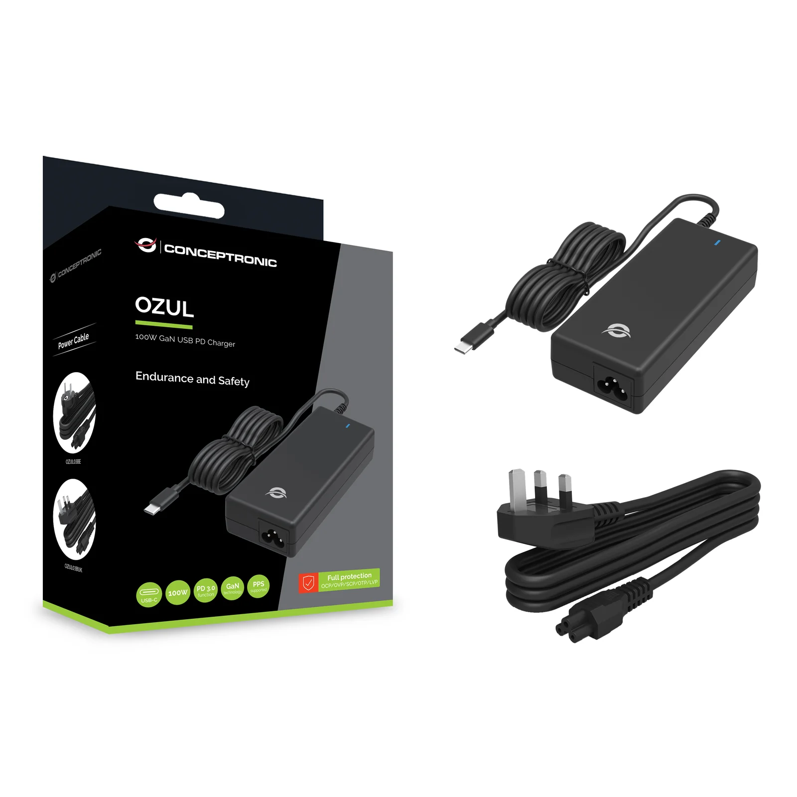 Conceptronic OZUL03BUK adaptateur de puissance & onduleur Intérieure 100 W Noir