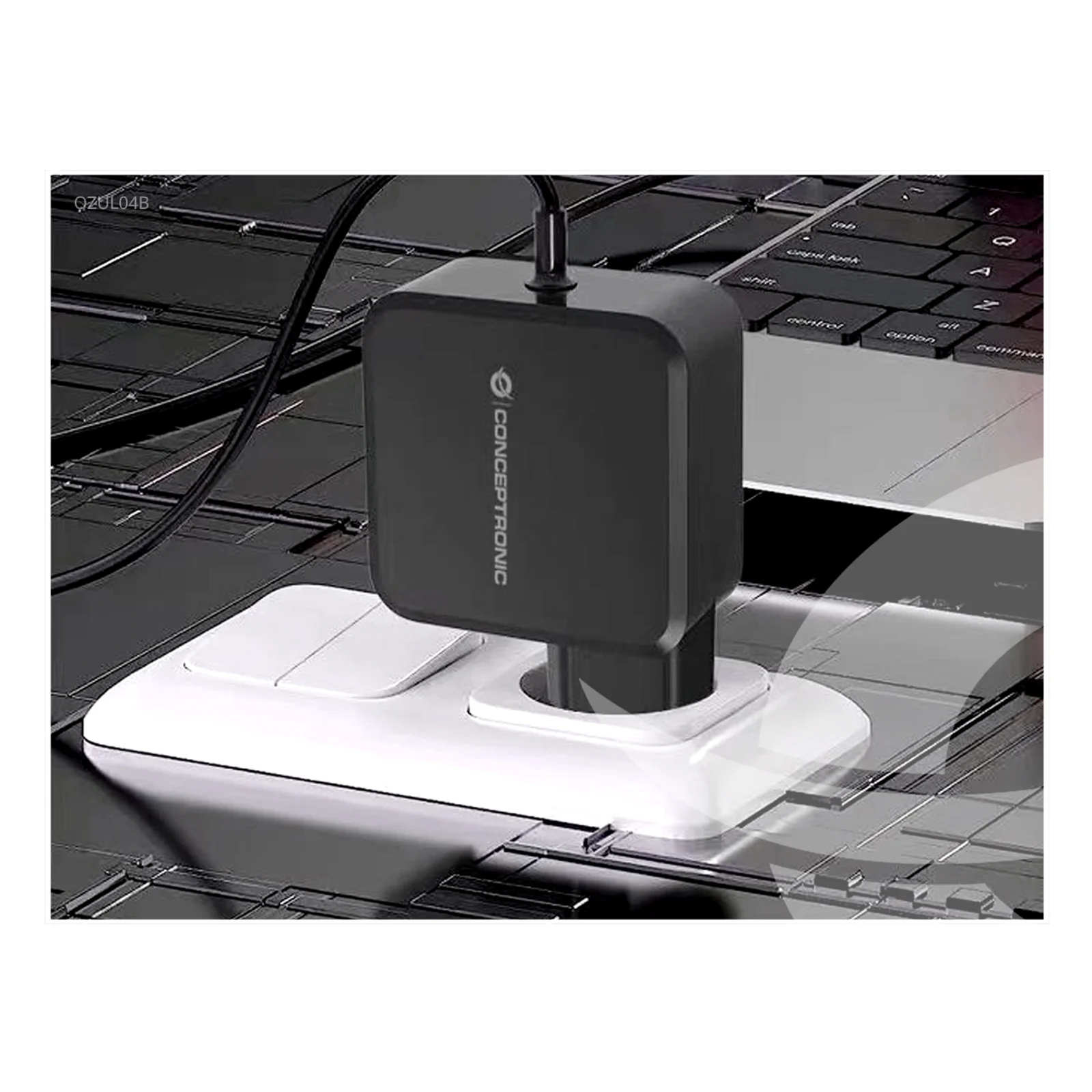 Conceptronic OZUL04BE chargeur d'appareils mobiles Universel Noir Secteur Intérieure