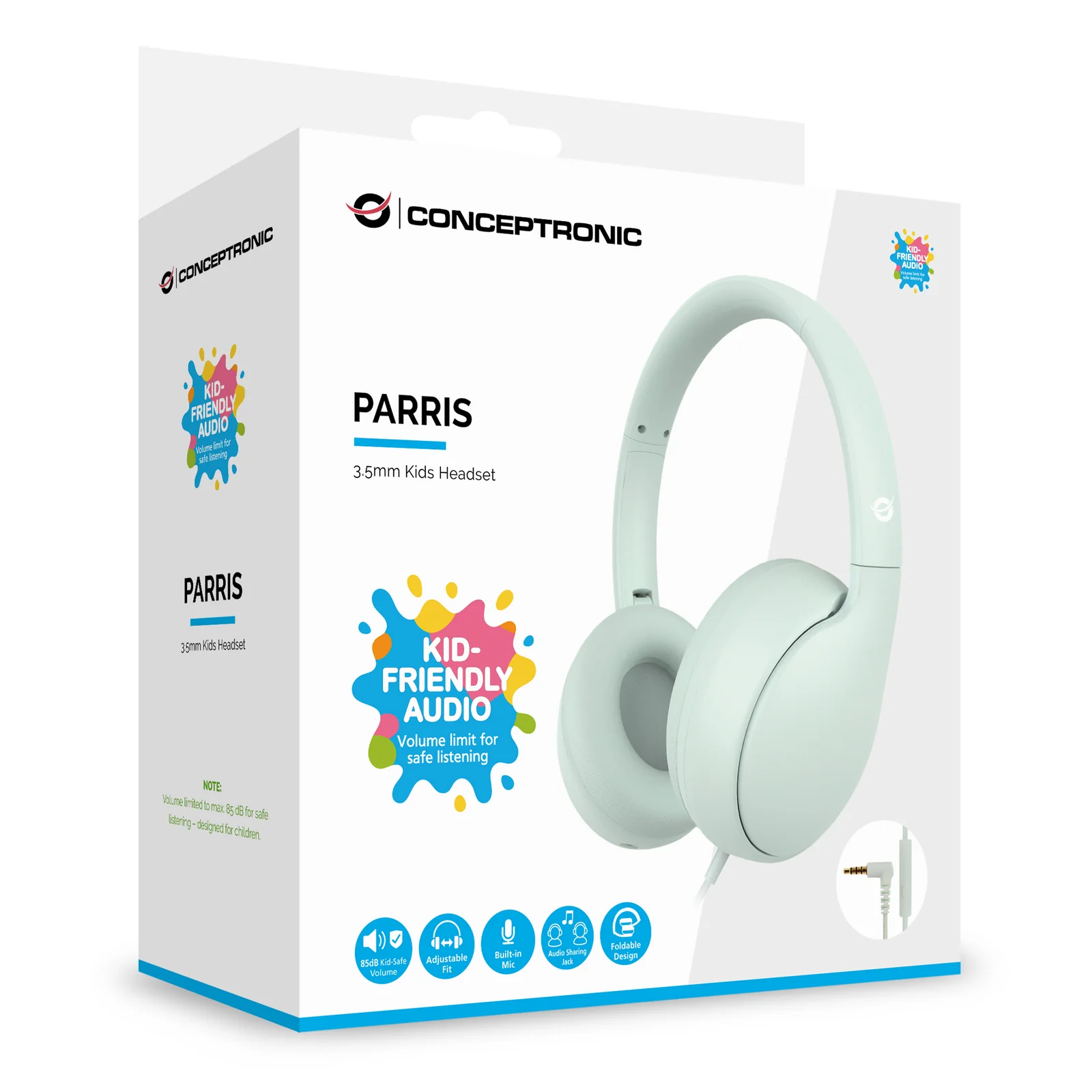 Conceptronic PARRIS04GT casque Avec fil Arceau Appels/Musique Vert clair