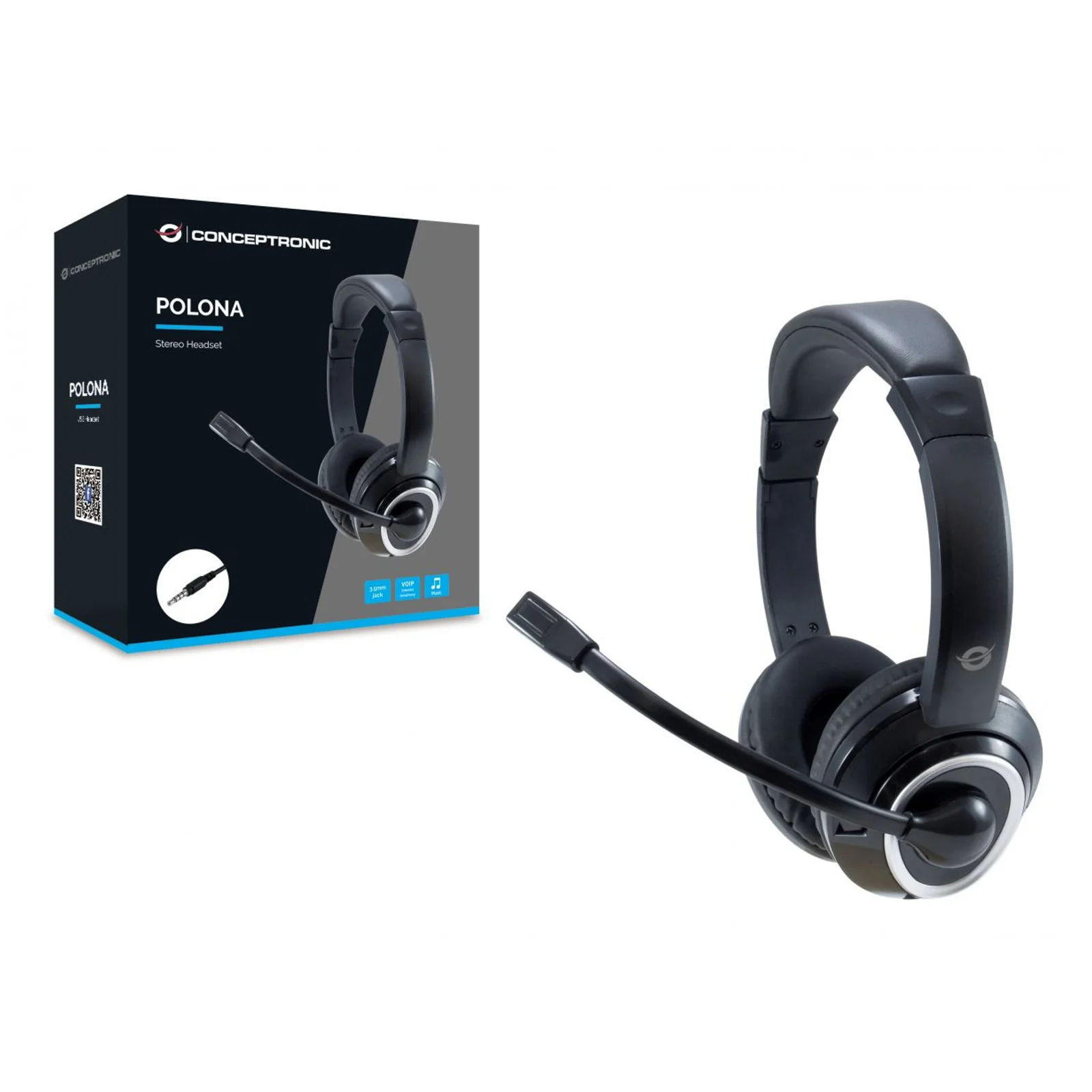 POLONA02B casque Avec fil Arceau Gaming Noir
