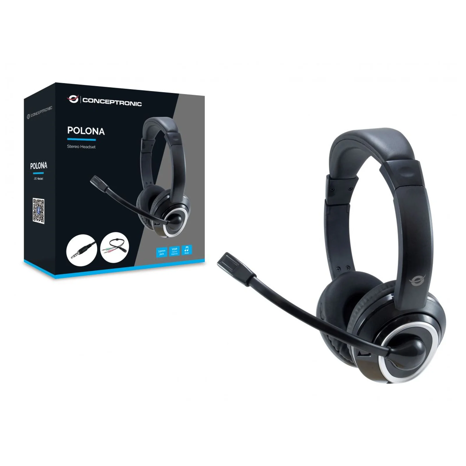Conceptronic POLONA02BA casque Avec fil Arceau Gaming Noir