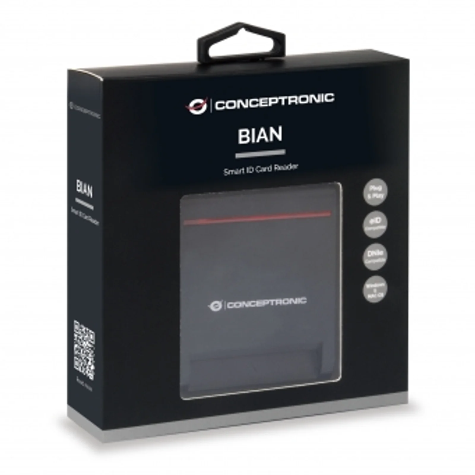 Conceptronic SCR01B lecteur de cartes à puce USB USB 2.0 Noir