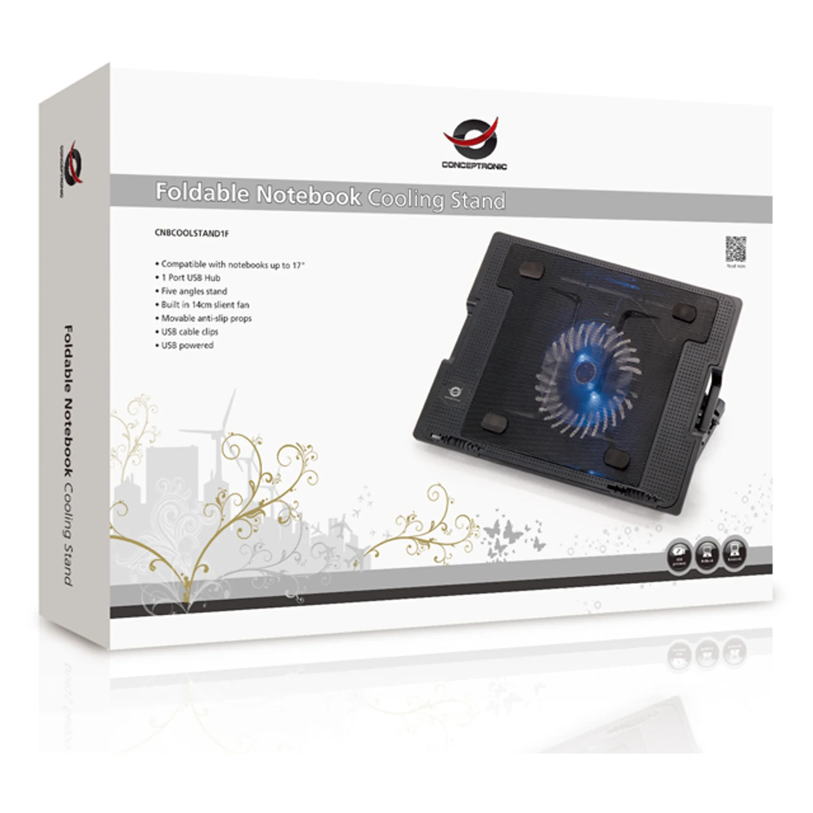 Conceptronic Support de refroidissement de portable pliant