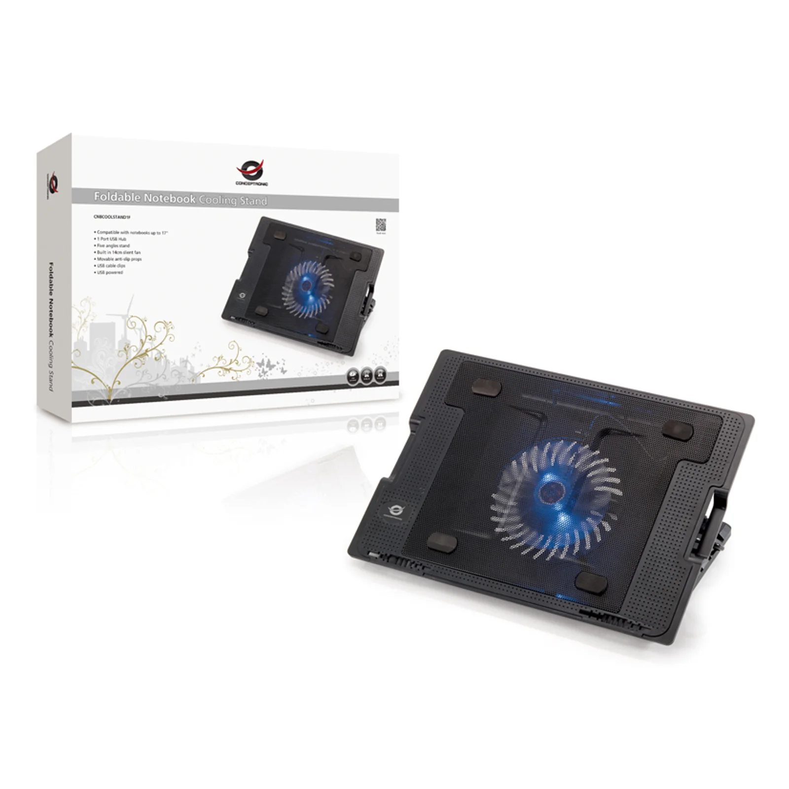 Conceptronic Support de refroidissement de portable pliant