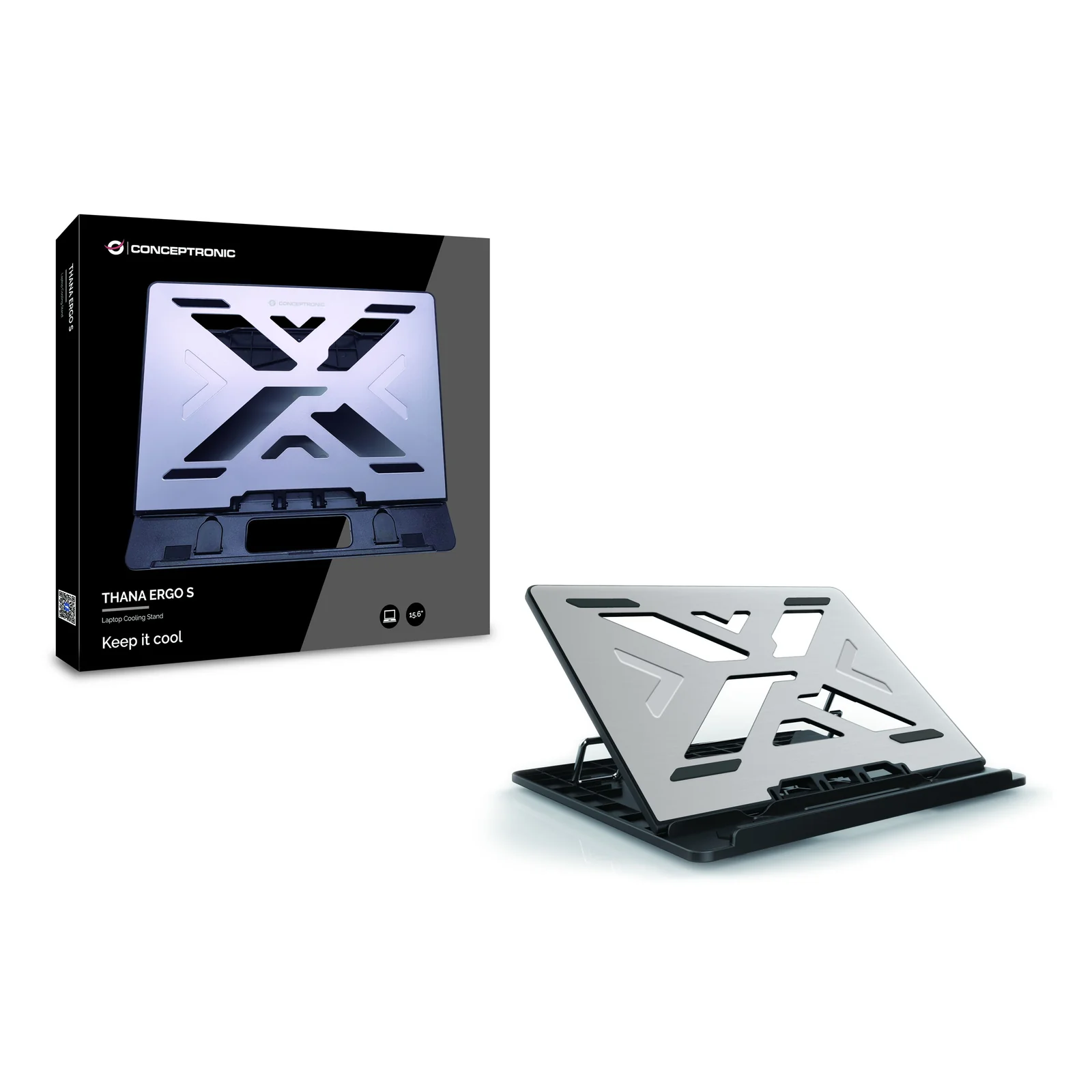 Conceptronic THANA ERGO S, Laptop Cooling Stand Supports de Laptop Gris 39,6 cm (15.6")
