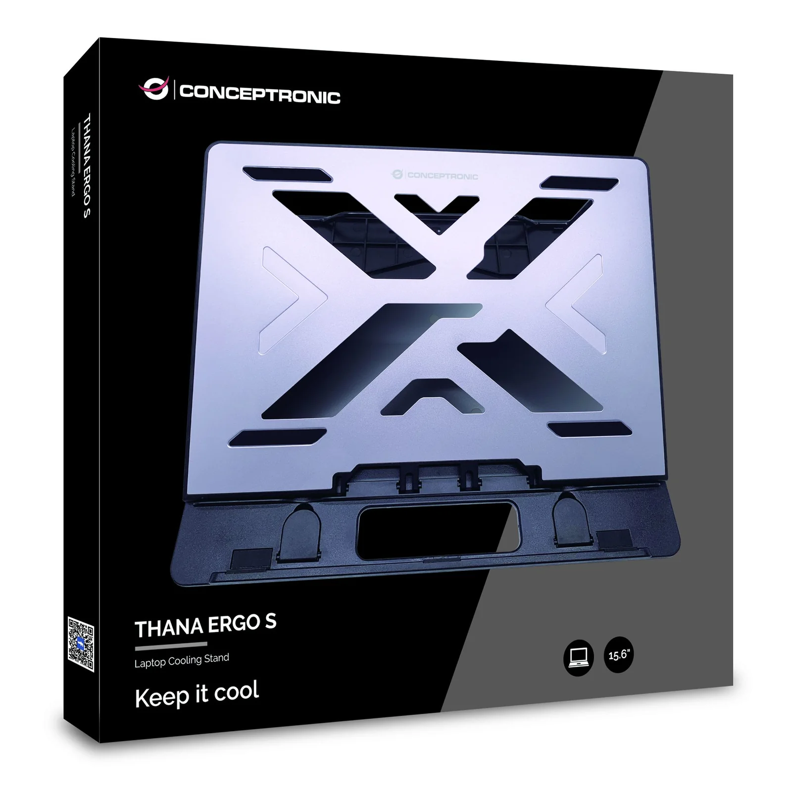 Conceptronic THANA ERGO S, Laptop Cooling Stand Supports de Laptop Gris 39,6 cm (15.6")