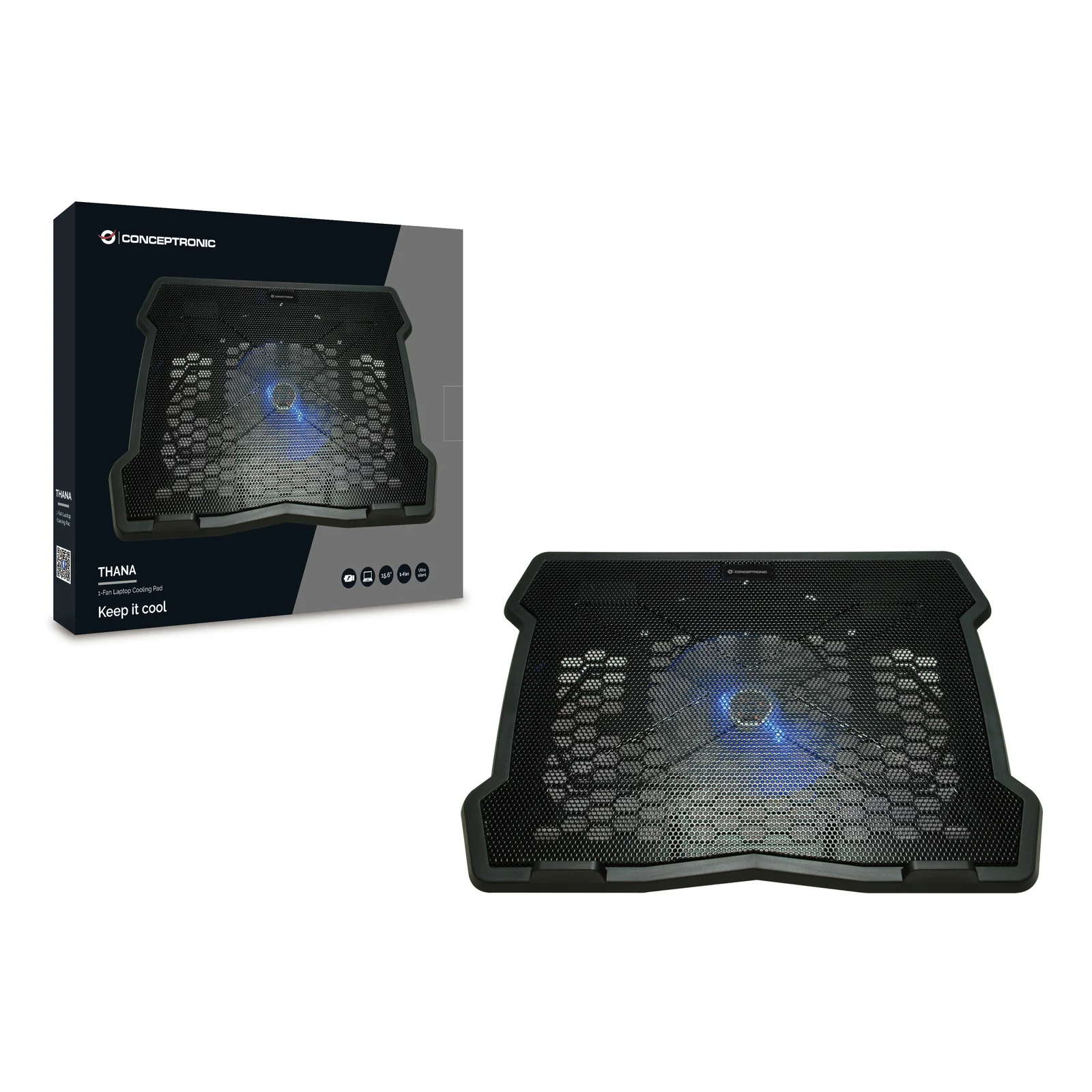 Conceptronic THANA05B système de refroidissement pour ordinateurs portables 39,6 cm (15.6") Noir