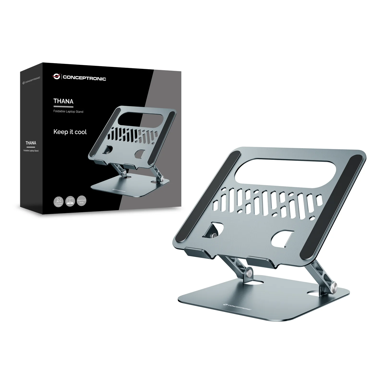 Conceptronic THANA10G Support de livres Supports de Laptop Gris 43,2 cm (17")