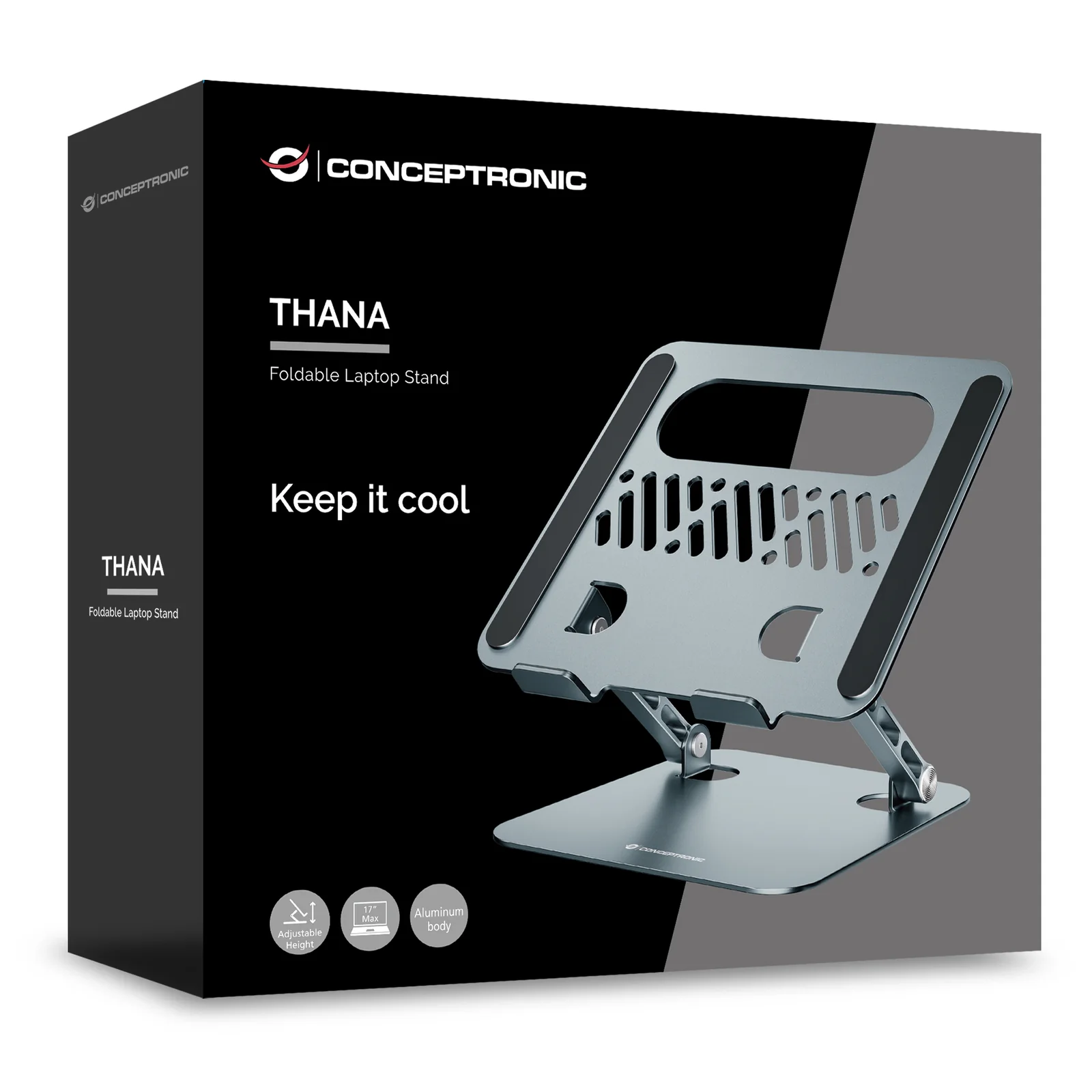 Conceptronic THANA10G Support de livres Supports de Laptop Gris 43,2 cm (17")