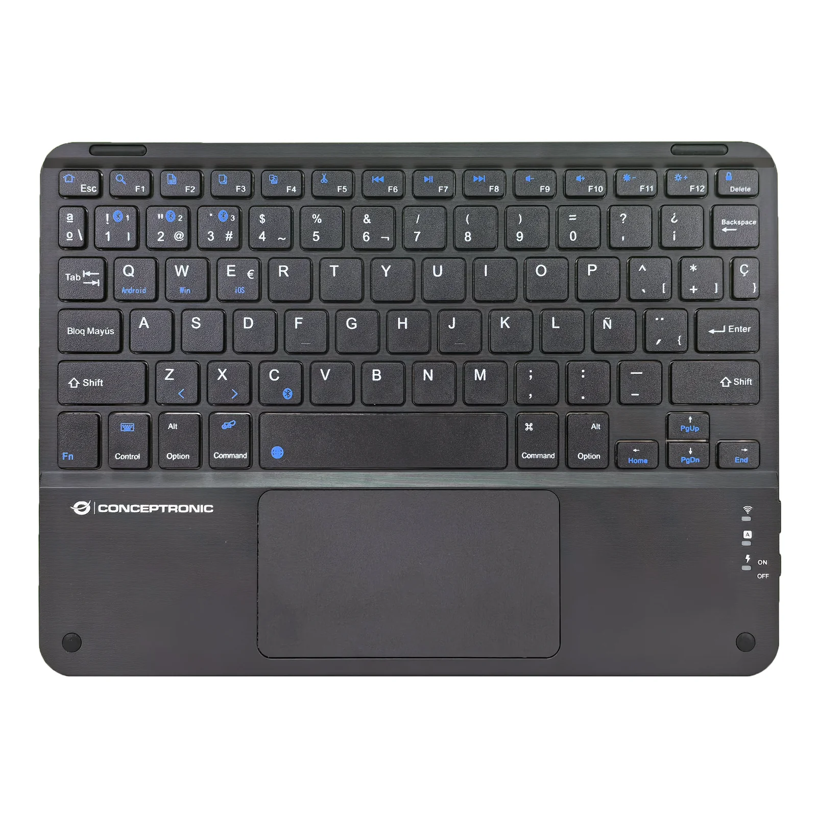 TOBIN01BES clavier Universel Bluetooth QWERTY Espagnole Noir