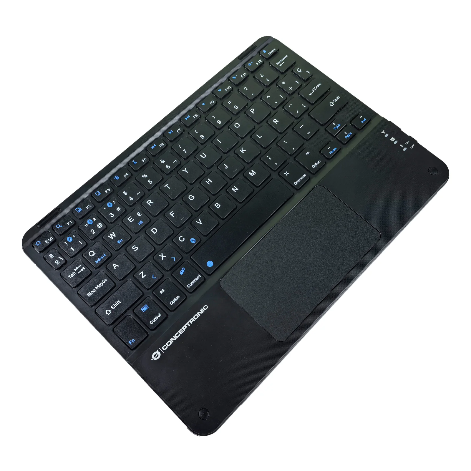 Conceptronic TOBIN01BES clavier Universel Bluetooth QWERTY Espagnole Noir
