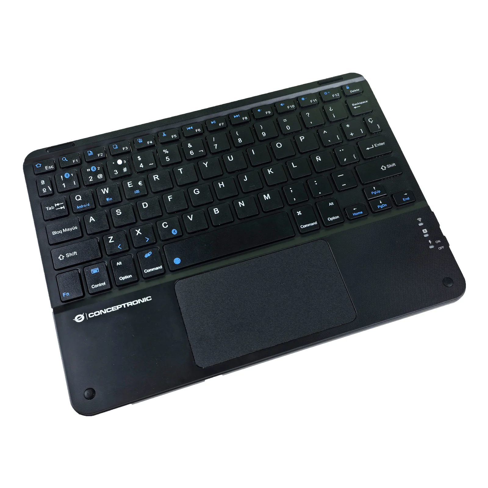 Conceptronic TOBIN01BES clavier Universel Bluetooth QWERTY Espagnole Noir
