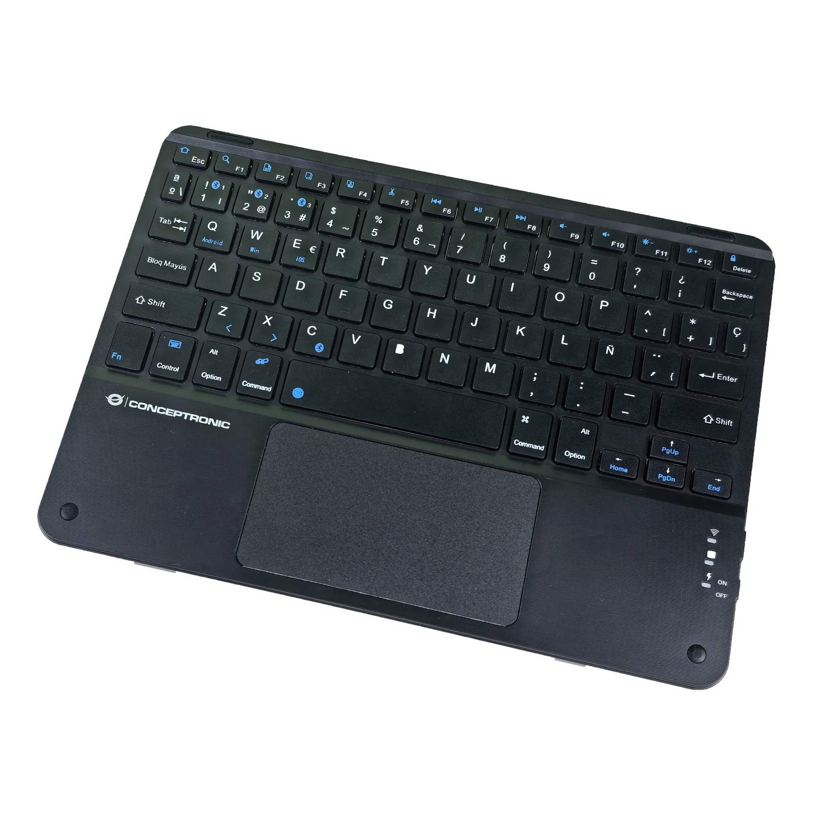 Conceptronic TOBIN01BES clavier Universel Bluetooth QWERTY Espagnole Noir