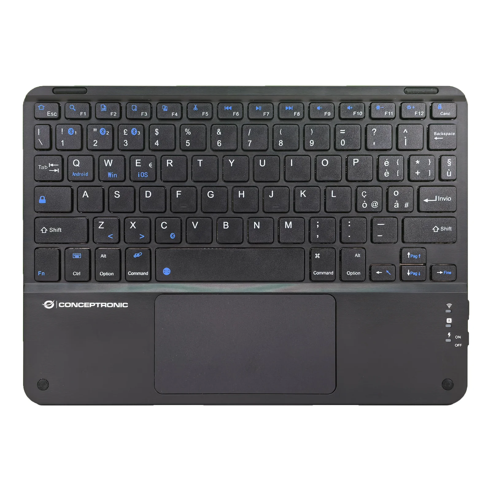 TOBIN01BIT clavier Universel Bluetooth QWERTY Italien Noir