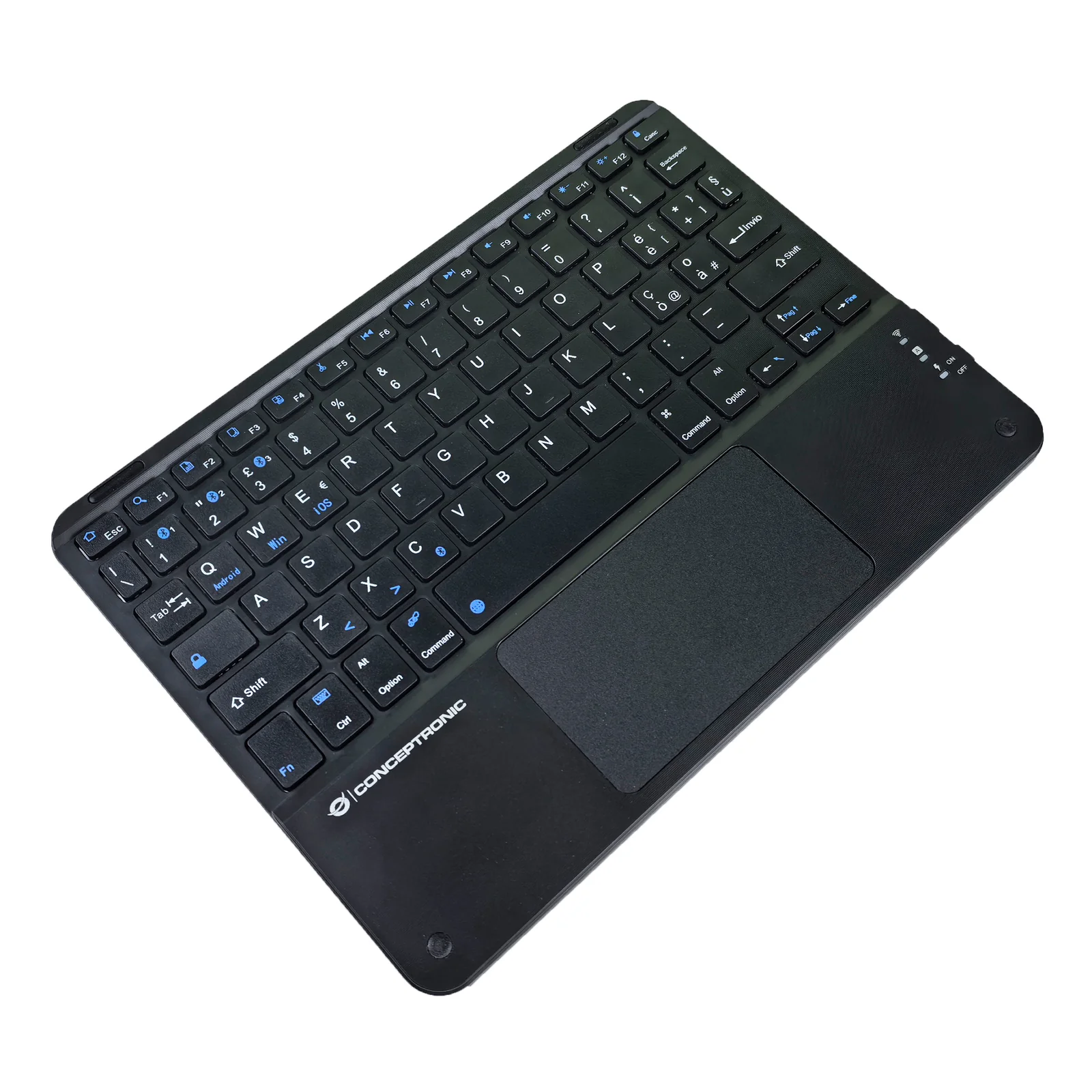 Conceptronic TOBIN01BIT clavier Universel Bluetooth QWERTY Italien Noir