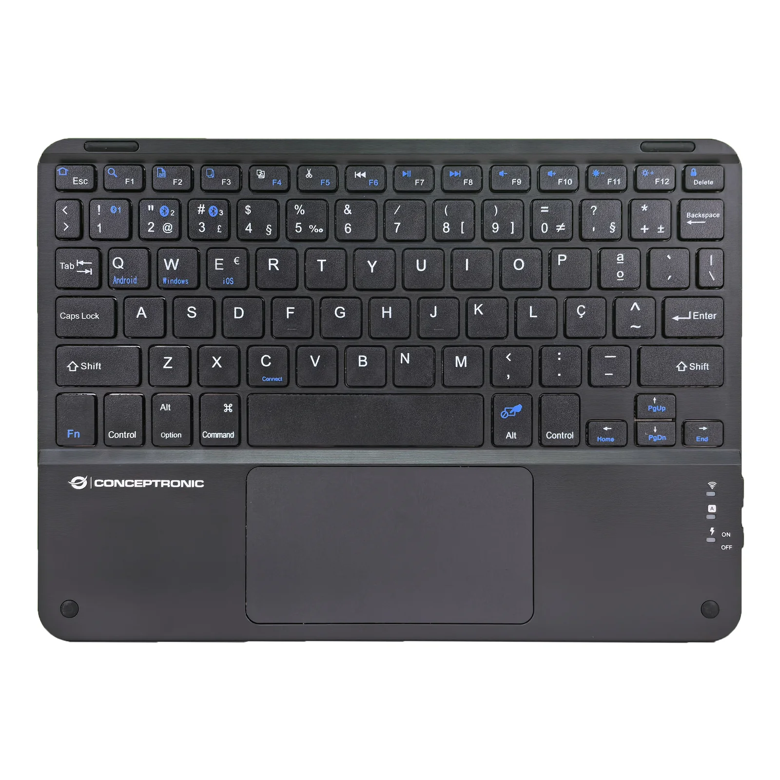 TOBIN01BPT clavier Universel Bluetooth QWERTY Portuguais Noir