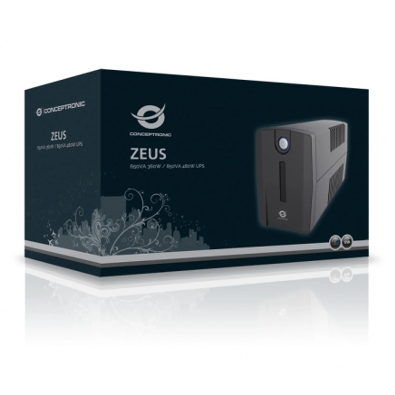 Conceptronic ZEUS01E alimentation d'énergie non interruptible Interactivité de ligne 0,65 kVA 360 W 4 sortie(s) CA
