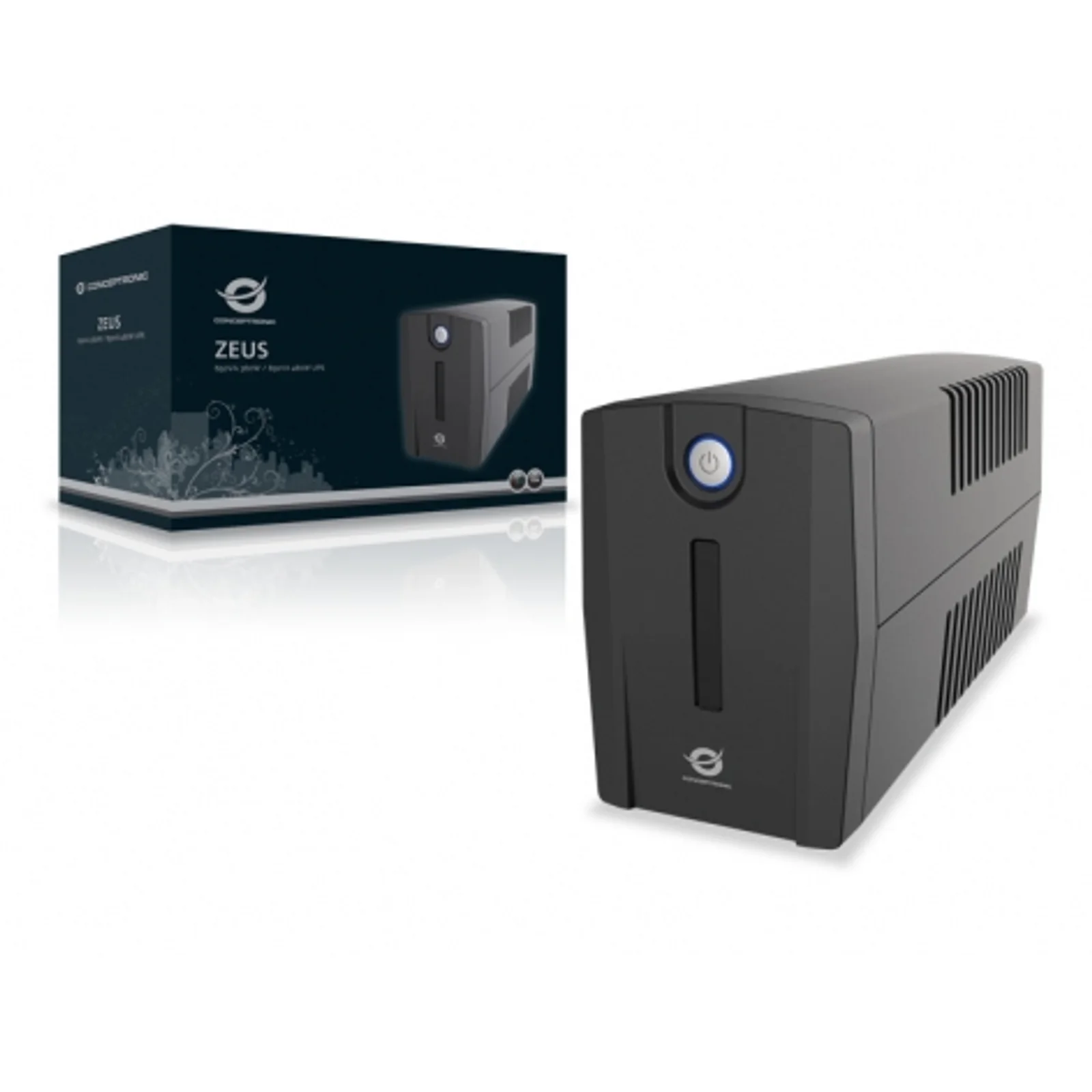 Conceptronic ZEUS02E alimentation d'énergie non interruptible Interactivité de ligne 0,85 kVA 480 W 4 sortie(s) CA