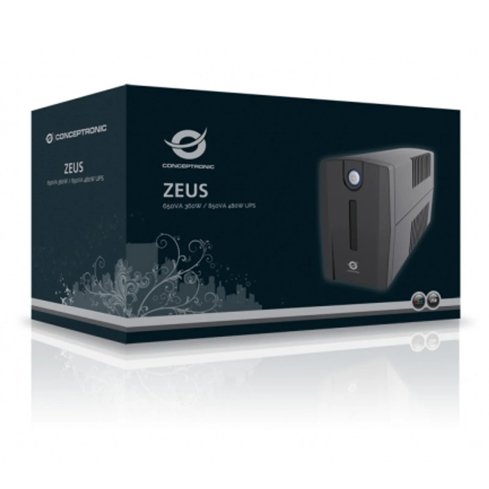 Conceptronic ZEUS02E alimentation d'énergie non interruptible Interactivité de ligne 0,85 kVA 480 W 4 sortie(s) CA