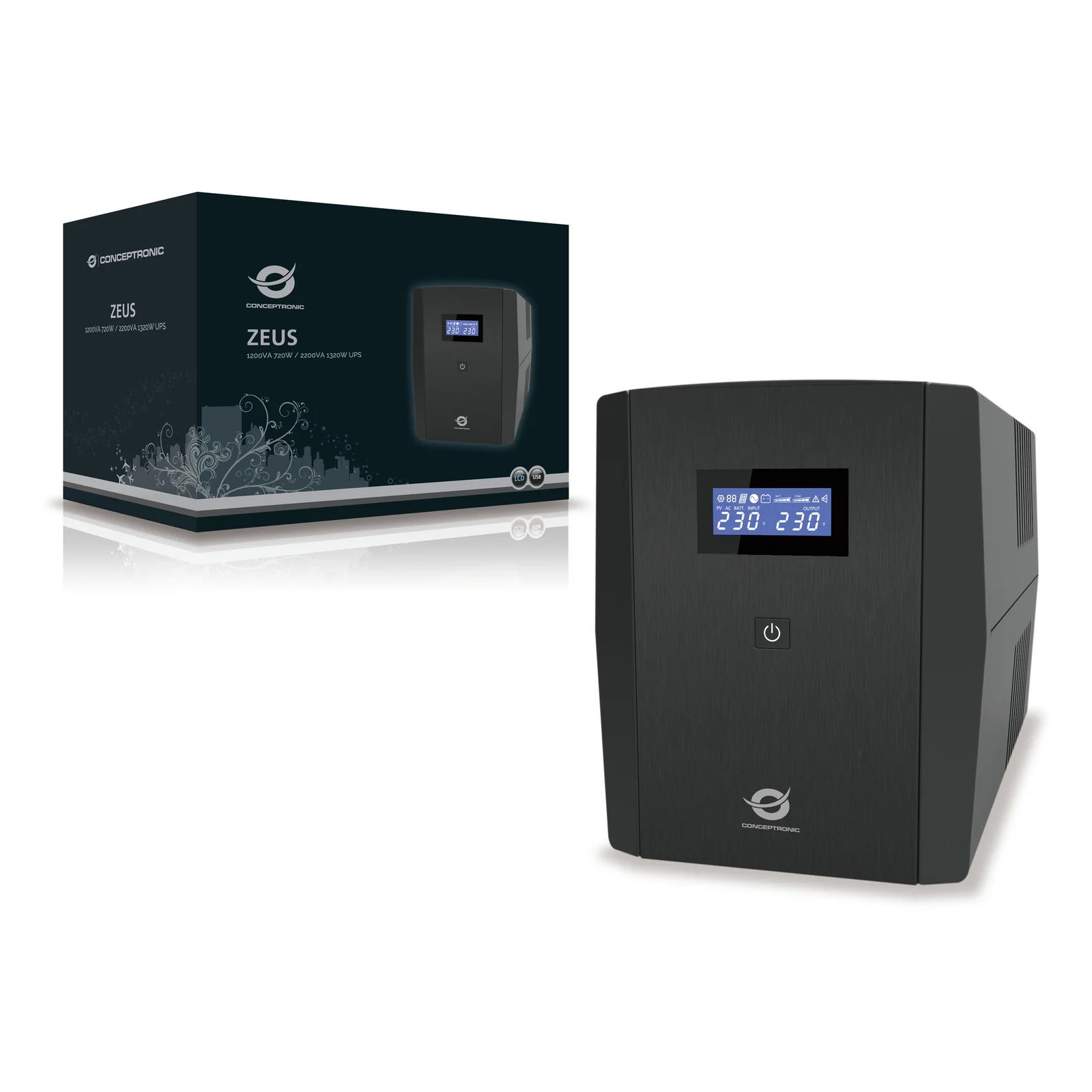Conceptronic ZEUS04EM alimentation d'énergie non interruptible Interactivité de ligne 2,2 kVA 1320 W 5 sortie(s) CA