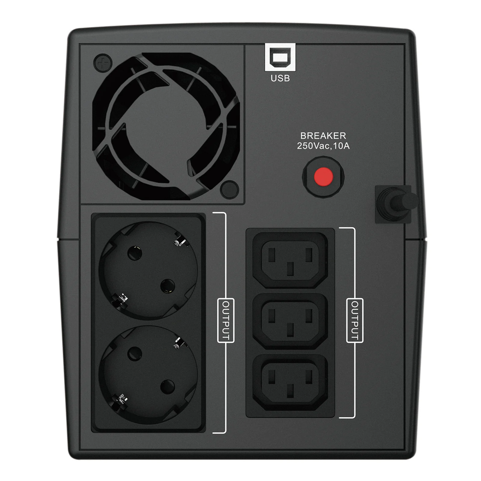 Conceptronic ZEUS04EM alimentation d'énergie non interruptible Interactivité de ligne 2,2 kVA 1320 W 5 sortie(s) CA