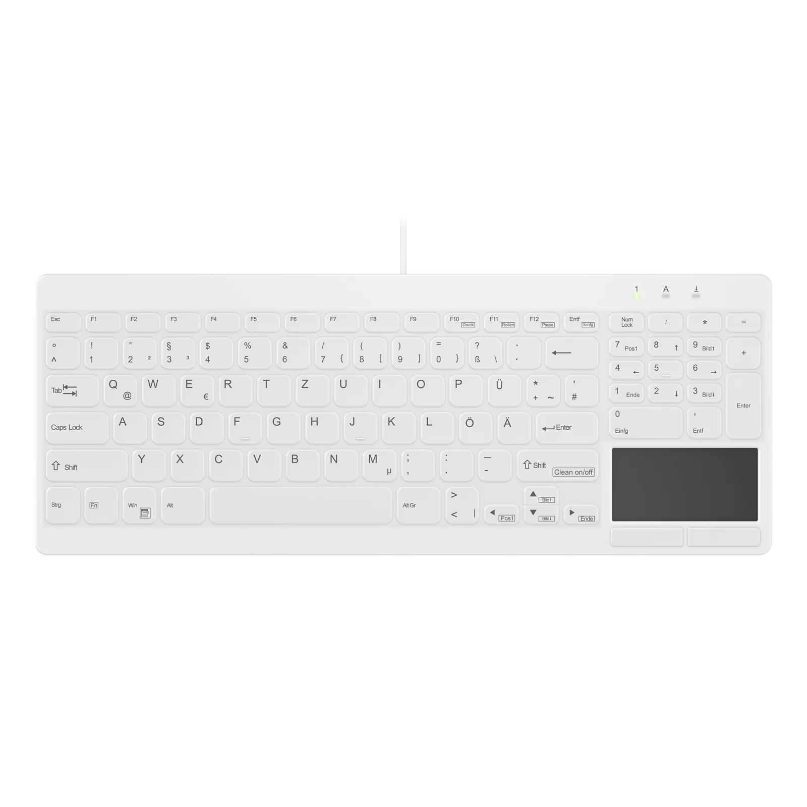 Design Active Key AK-C7412 clavier Médical USB QWERTZ Allemand Blanc