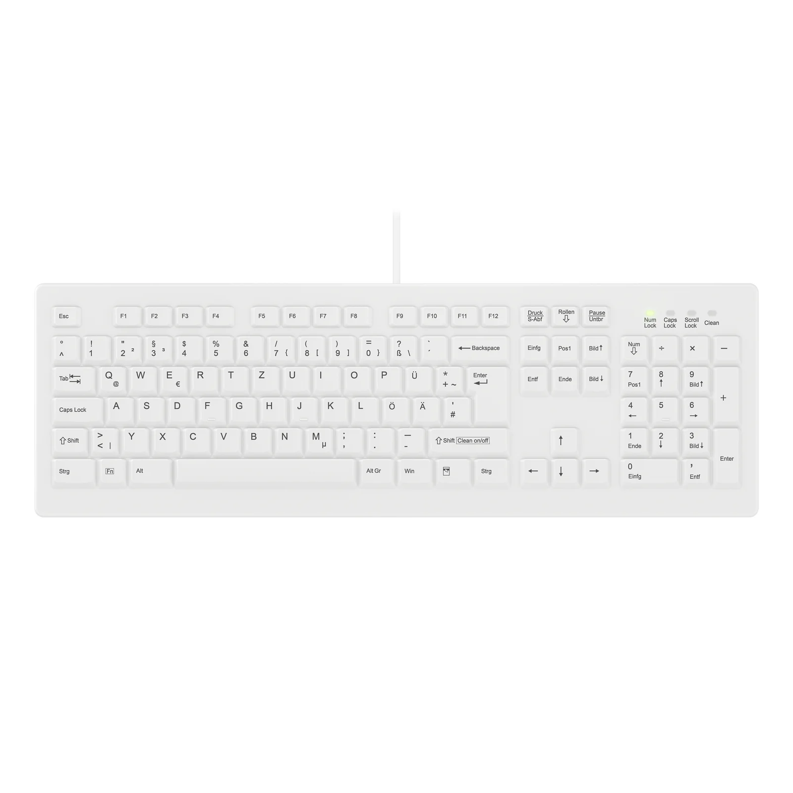 Design Active Key AK-C8100F-U1-W/GE clavier Médical USB QWERTZ Allemand Blanc