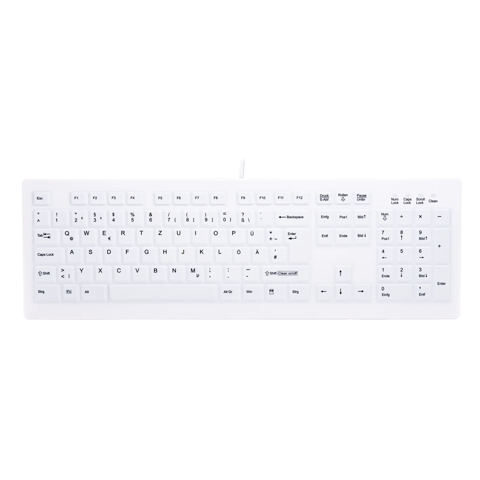 Contour Design Active Key AK-C8100F-U1-W/GE clavier Médical USB QWERTZ Allemand Blanc