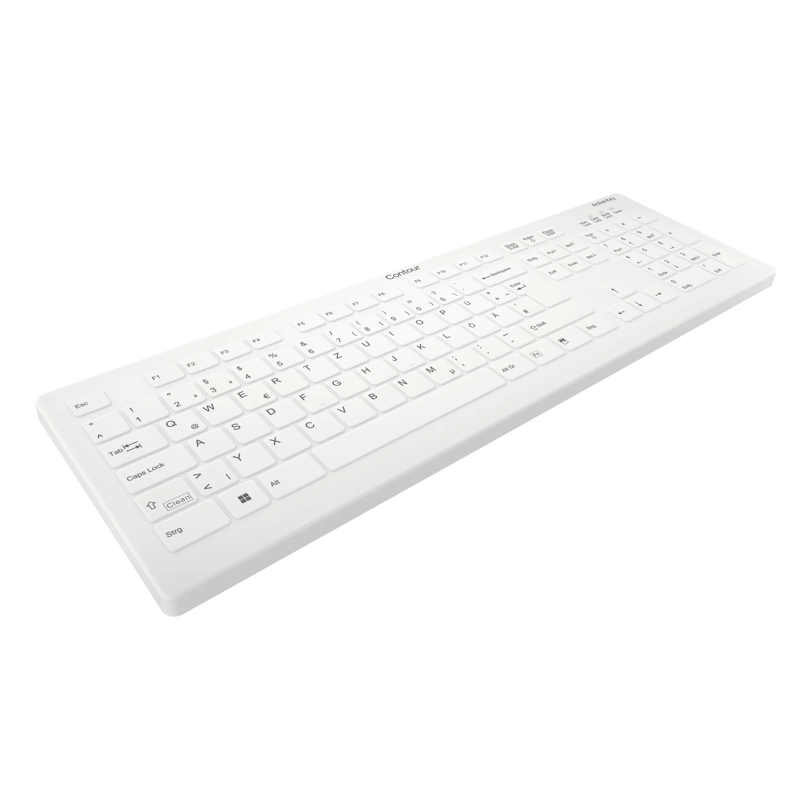 Contour Design Active Key AK-C8112 clavier Médical RF sans fil QWERTZ Allemand Blanc