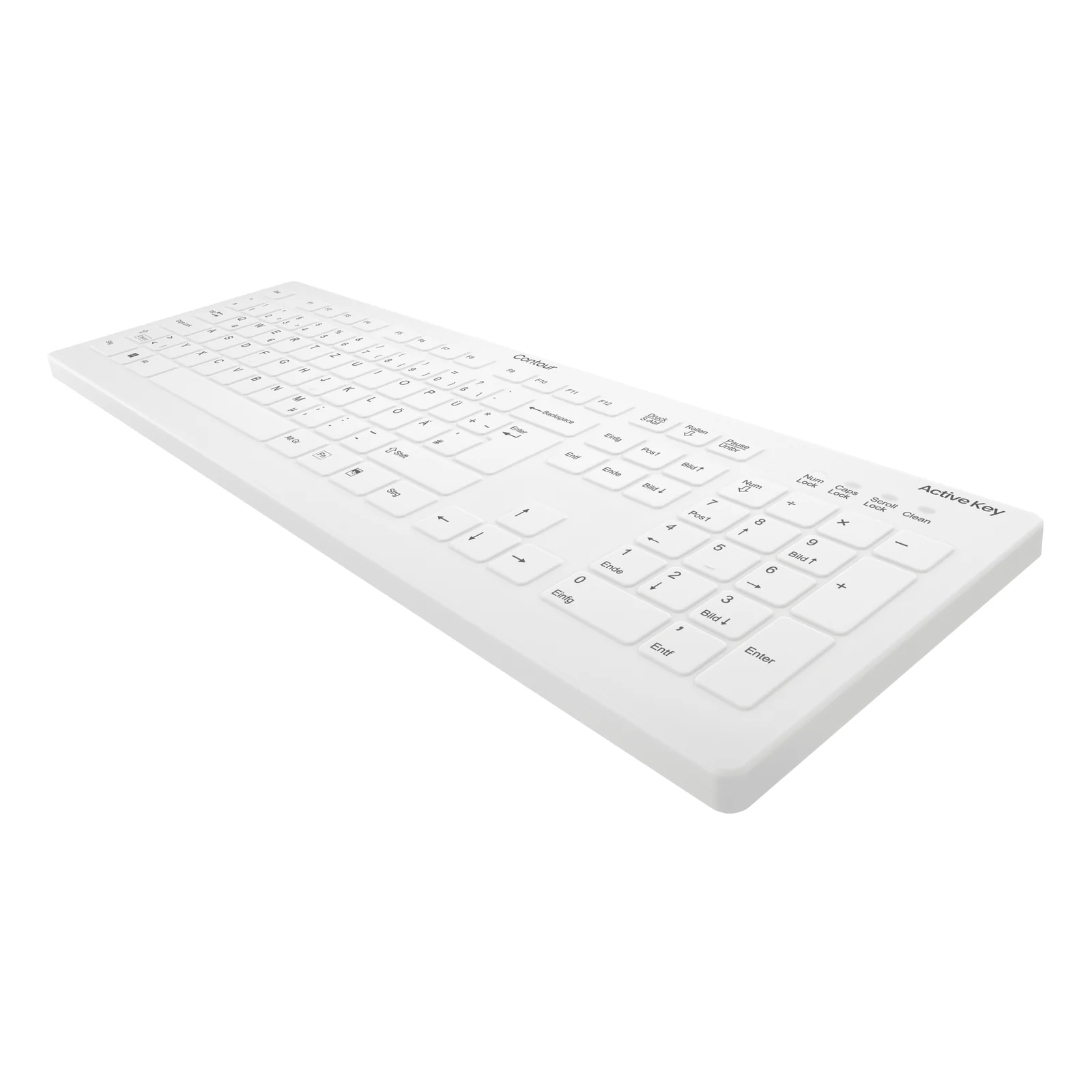 Contour Design Active Key AK-C8112 clavier Médical RF sans fil QWERTZ Allemand Blanc