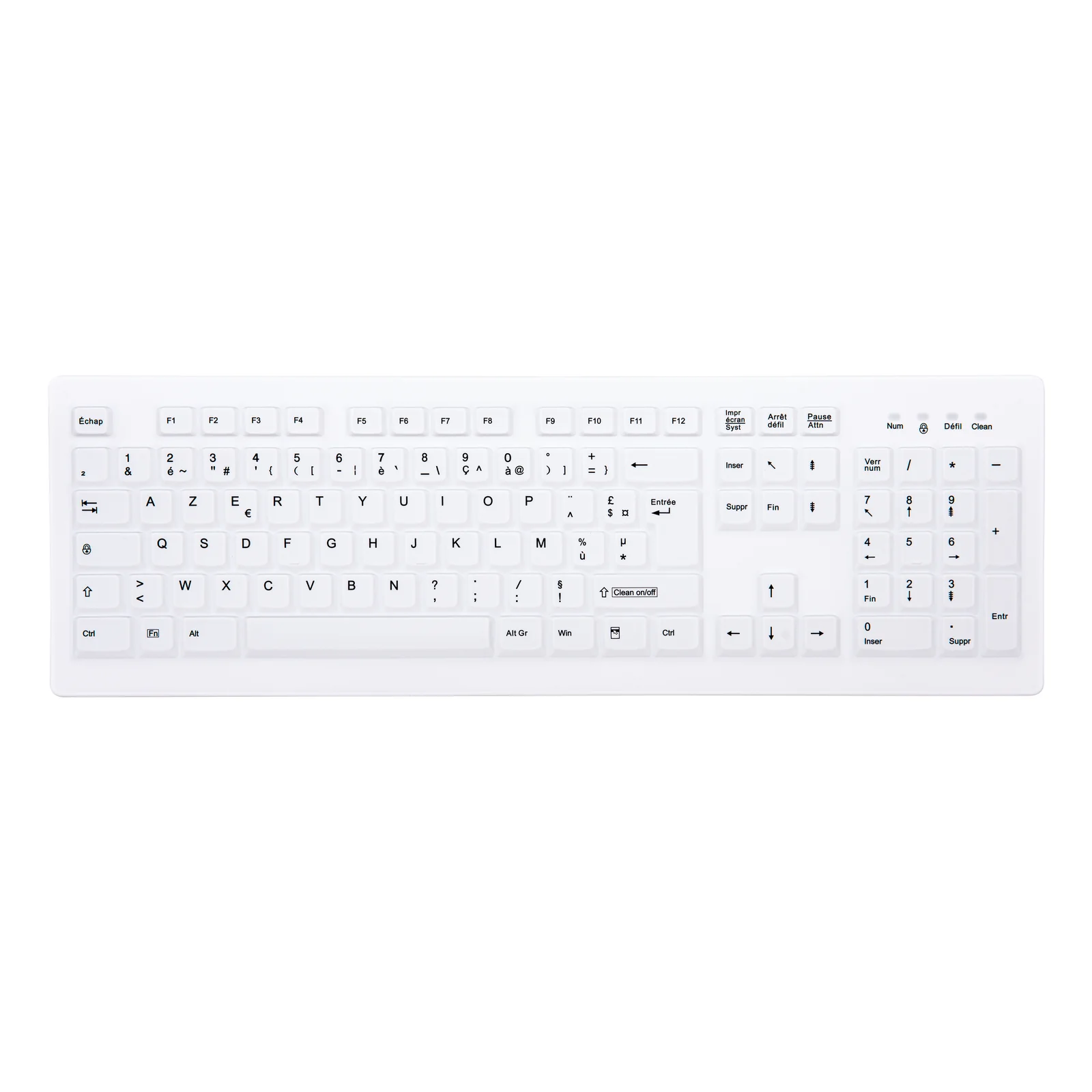 Contour Design Active Key Contour ClassicClean Clavier Silicone Full-Size Blanc FR C8100