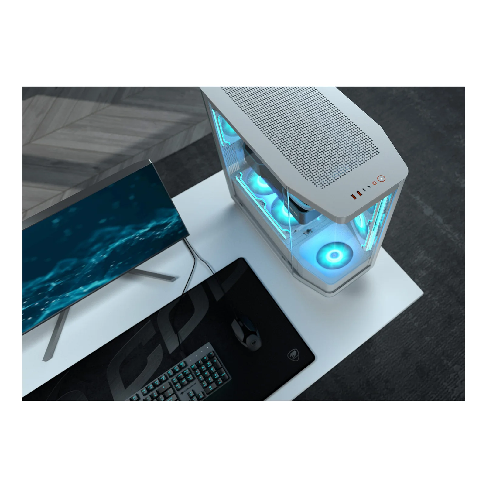 COUGAR CGR-58M6W-RGB Midi Tower Blanc
