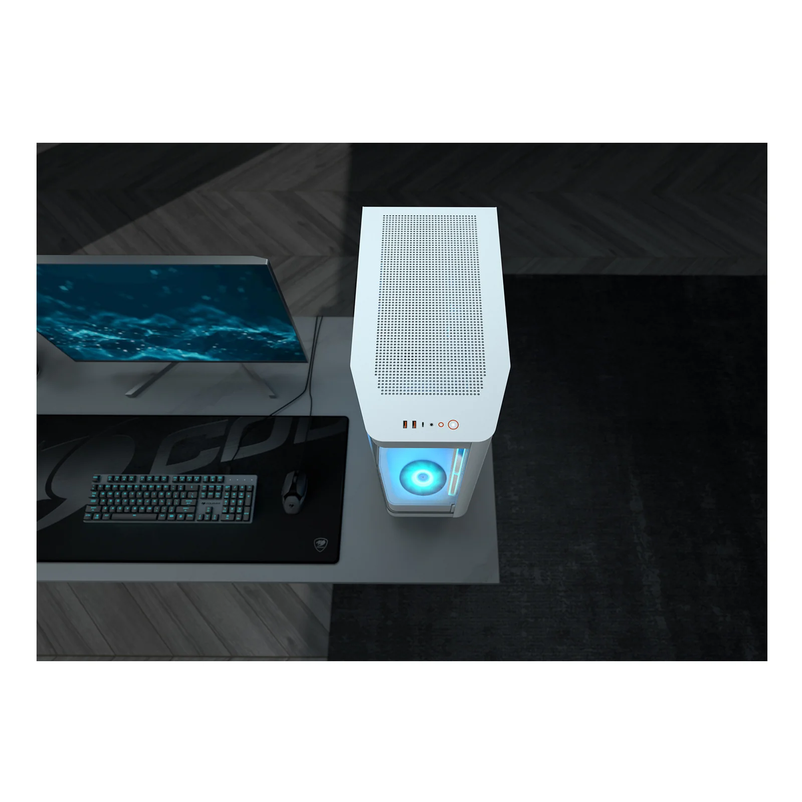 COUGAR CGR-58M6W-RGB Midi Tower Blanc