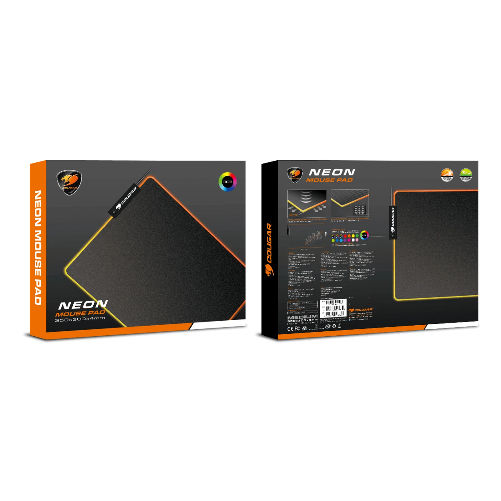 COUGAR CGR-NEON Tapis de souris de jeu Noir