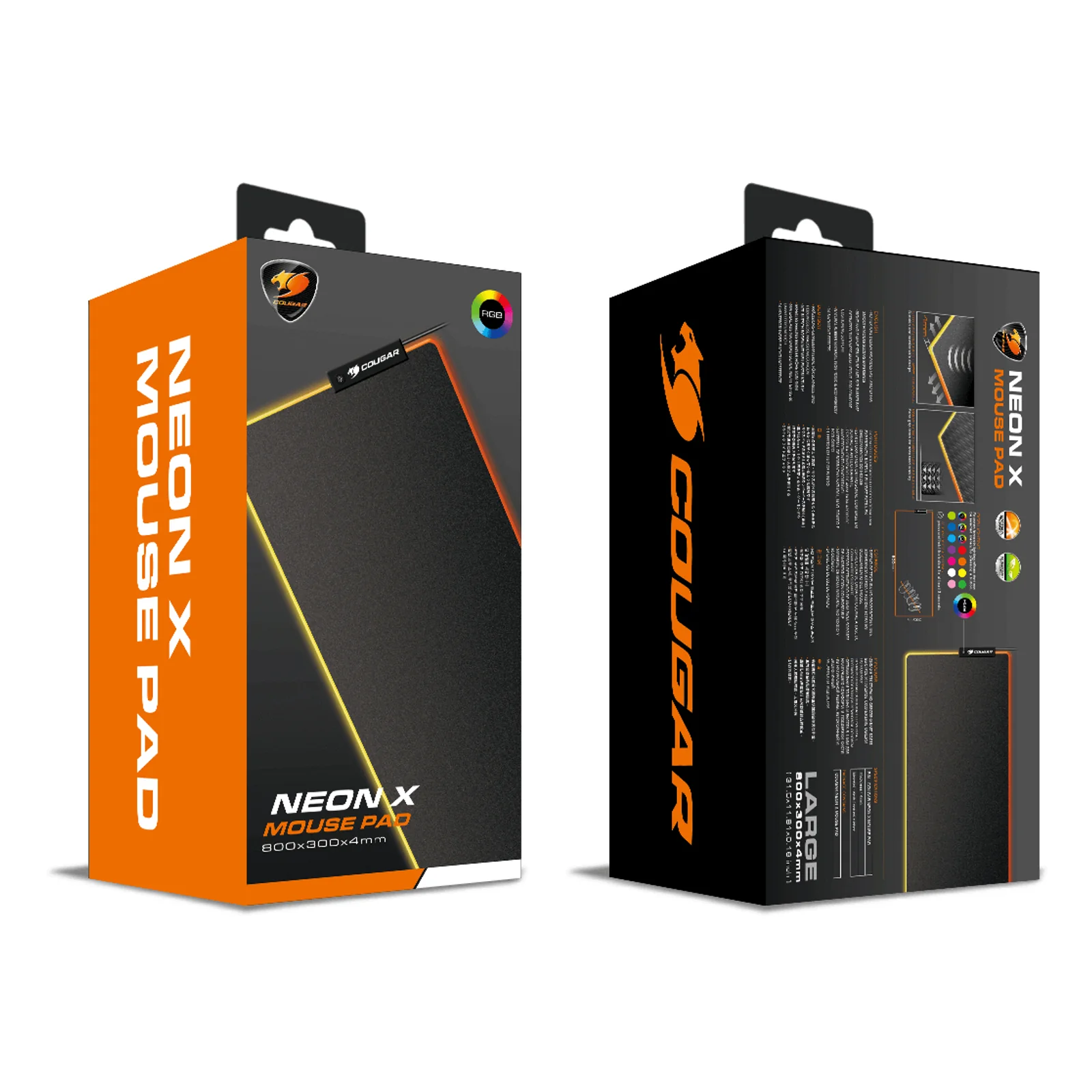 COUGAR CGR-NEON-X Tapis de souris de jeu Noir