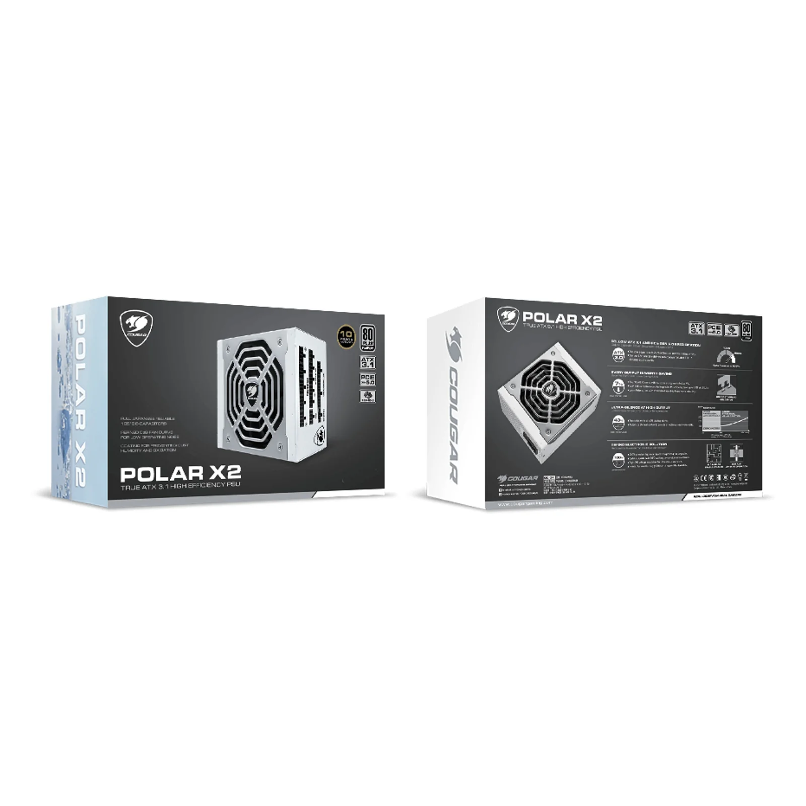 COUGAR CGR-POLAR-X2-1050 unité d'alimentation d'énergie 1050 W 20+4 pin ATX ATX Argent