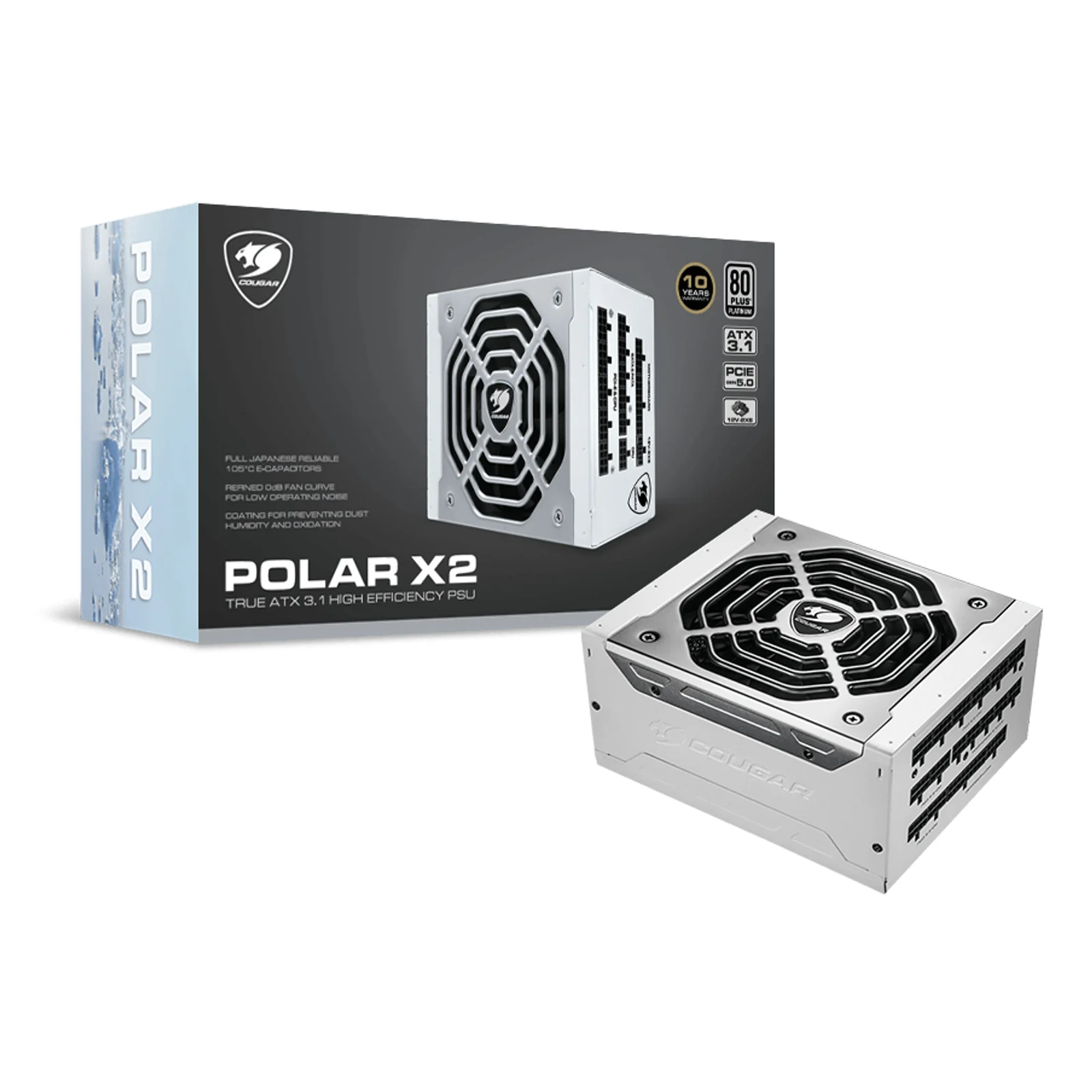 COUGAR CGR-POLAR-X2-1050 unité d'alimentation d'énergie 1050 W 20+4 pin ATX ATX Argent