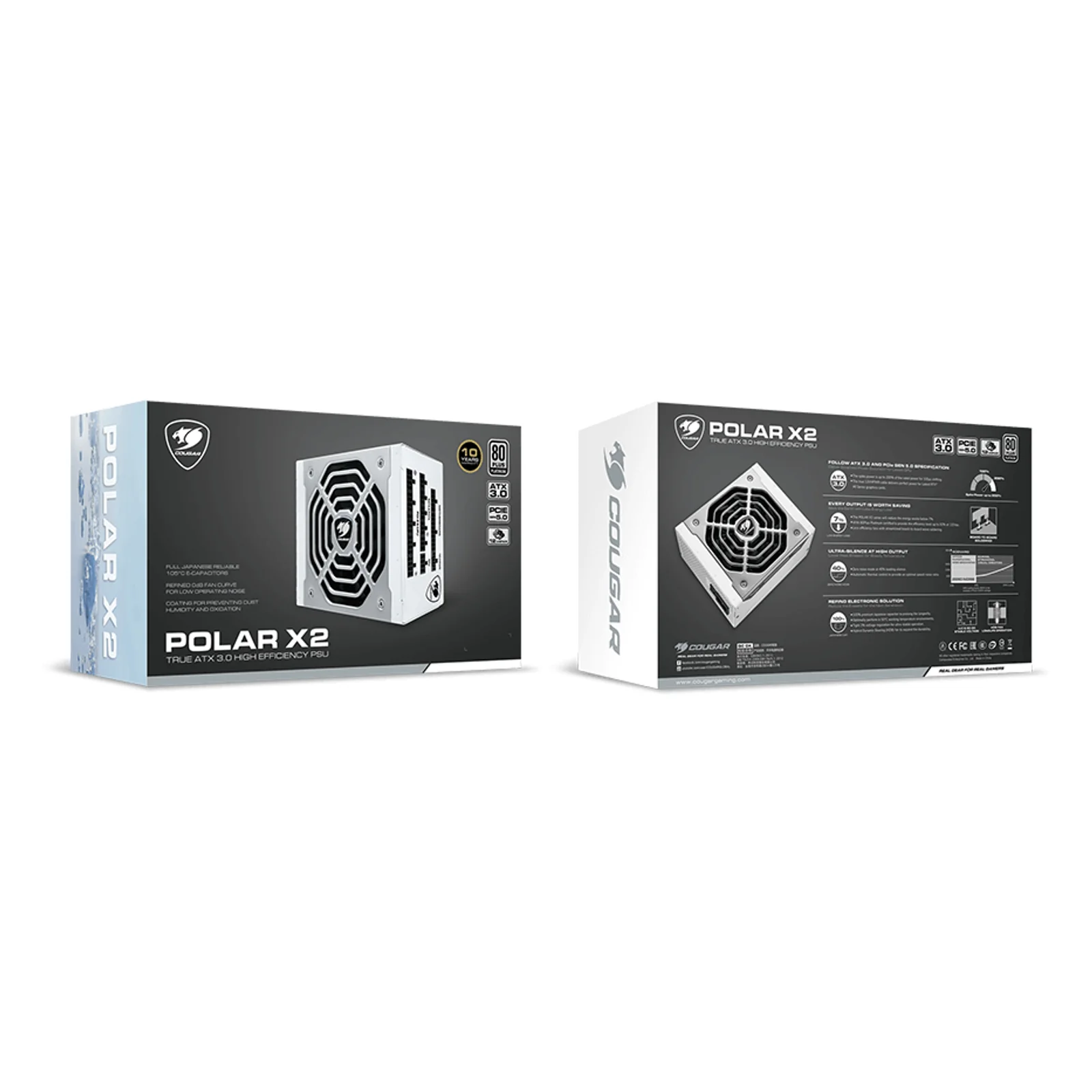 COUGAR CGR-POLAR-X2-1200 unité d'alimentation d'énergie 1200 W 20+4 pin ATX ATX Argent