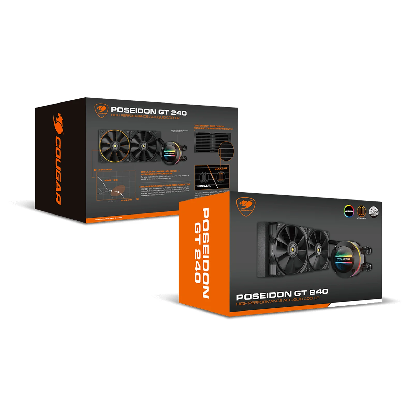 COUGAR CGR-POSEIDONGT240 Boitier PC Refroidisseur de liquide tout-en-un 12 cm Noir 1 pièce(s)