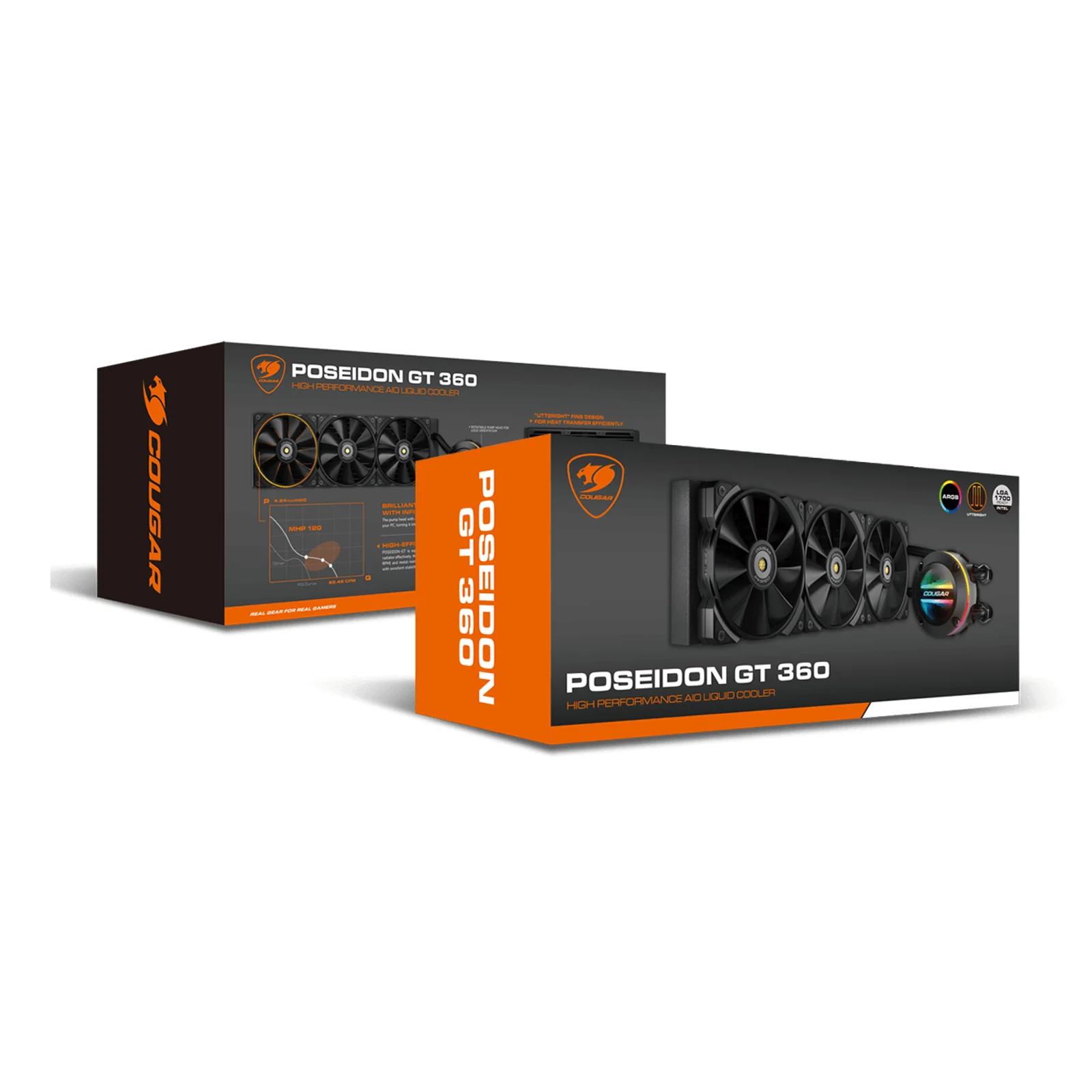 COUGAR CGR-POSEIDONGT360 Processeur Kit de refroidissement du liquide 12 cm Noir 1 pièce(s)
